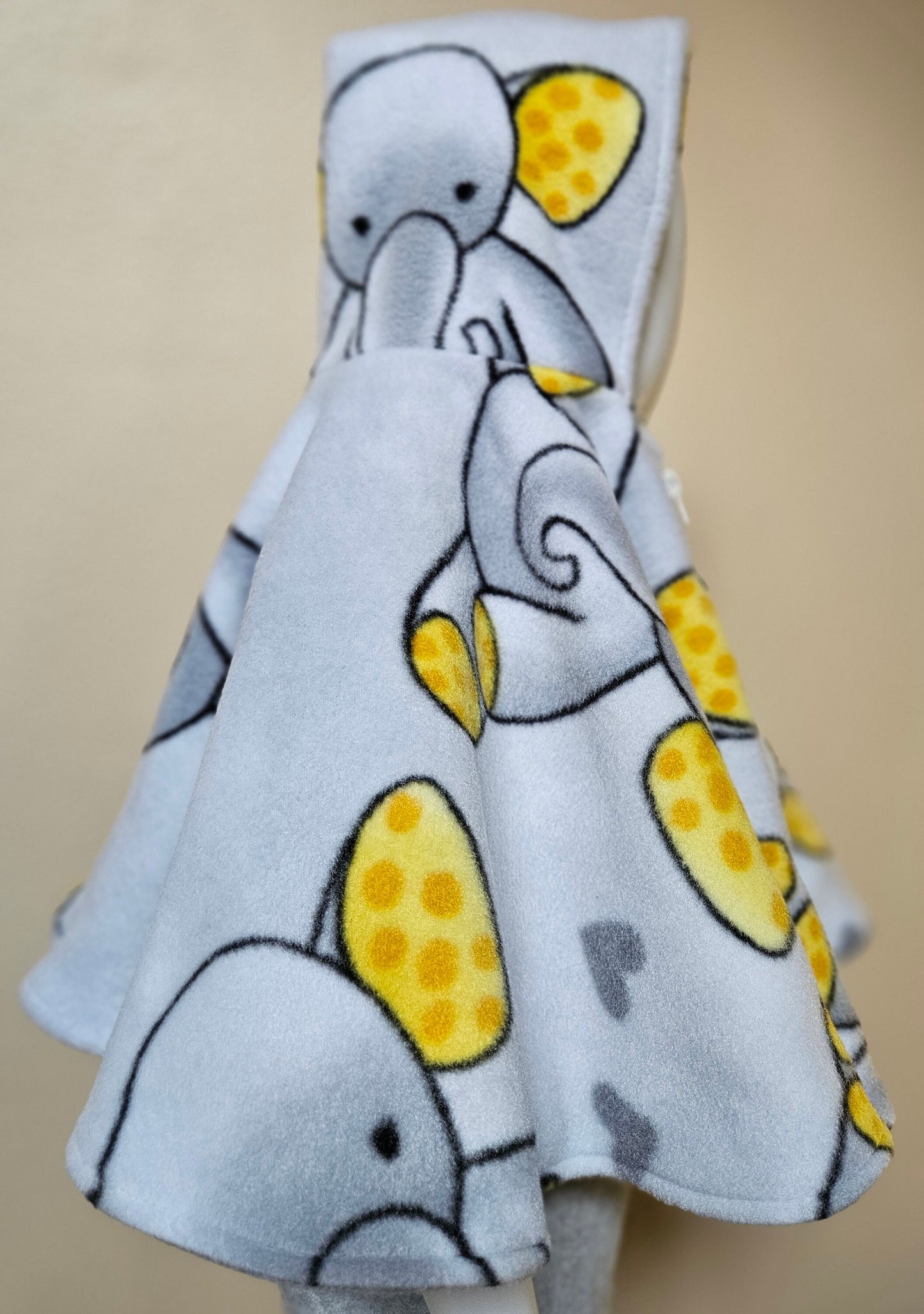 Poncho, Car Seat Poncho, Baby Poncho; Gray with Elephants; zippered cape