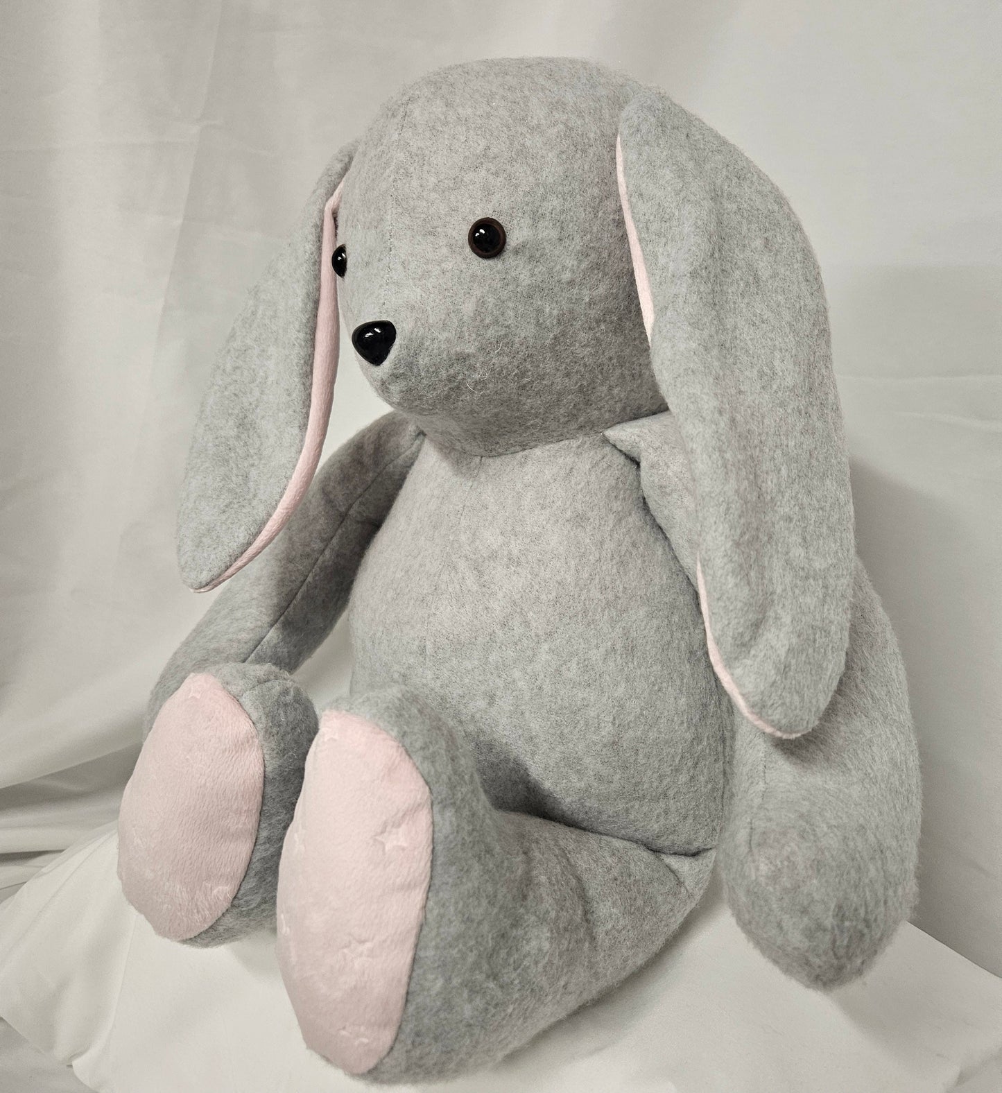 Gray Rabbit with Pink Accents Snuggle Buddy; Emotional Support Toy; Baby Shower; Gift for Toddler