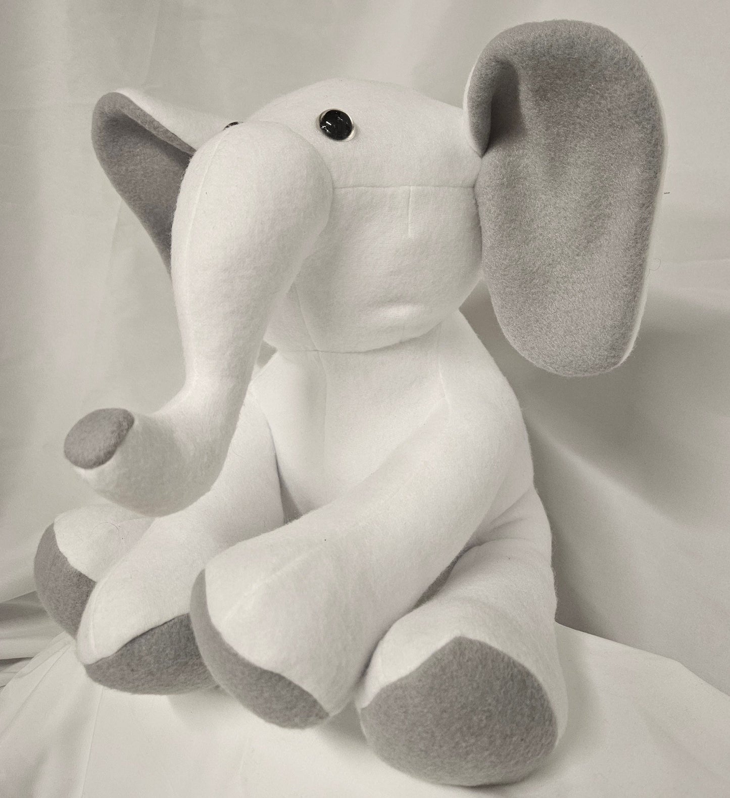 White Elephant with Gray Accents Stuffed Toy; Emotional Support Toy; Baby Shower; Gift for Toddler