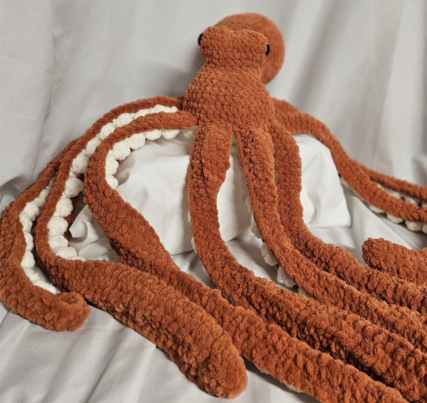 Anchor Crochet Octopus, Orange and Cream Octopus, Handmade Octopus Snuggle Buddy; Emotional Support Toy; Baby Shower; Gift for Toddler