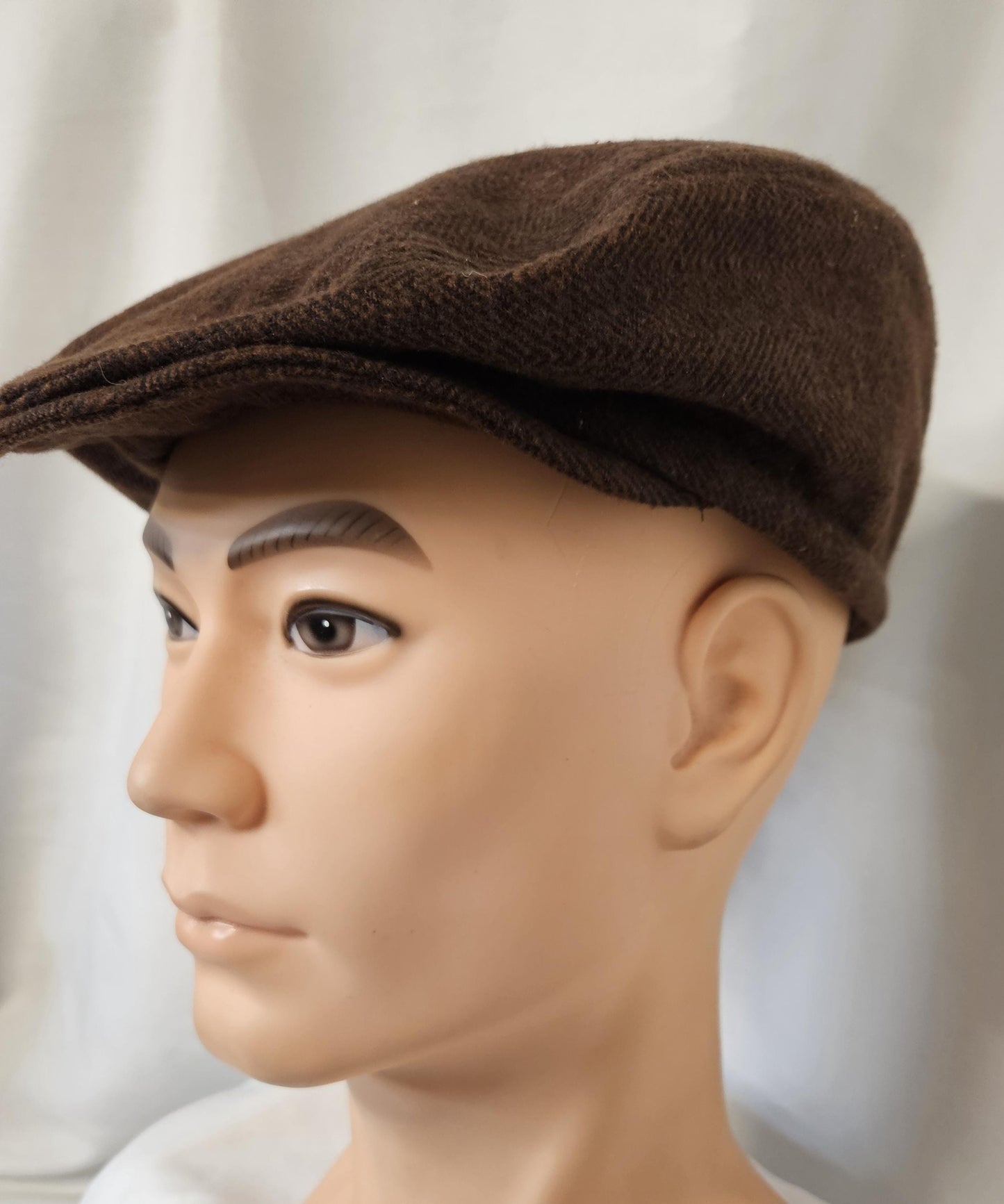 Brown Tweed Print Flat Cap