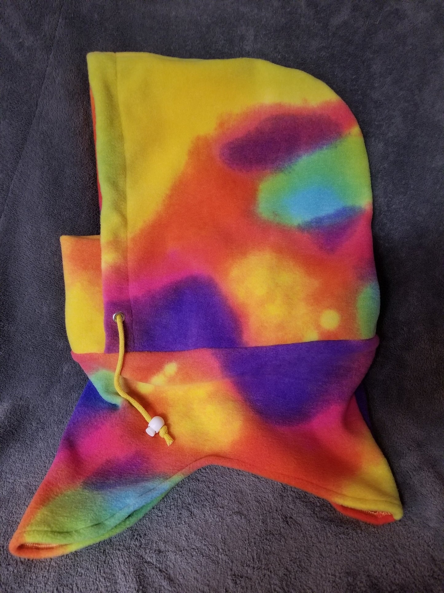 Rainbow Tie Dye Print Anti Pill Fleece Large Ski Helmet Cover