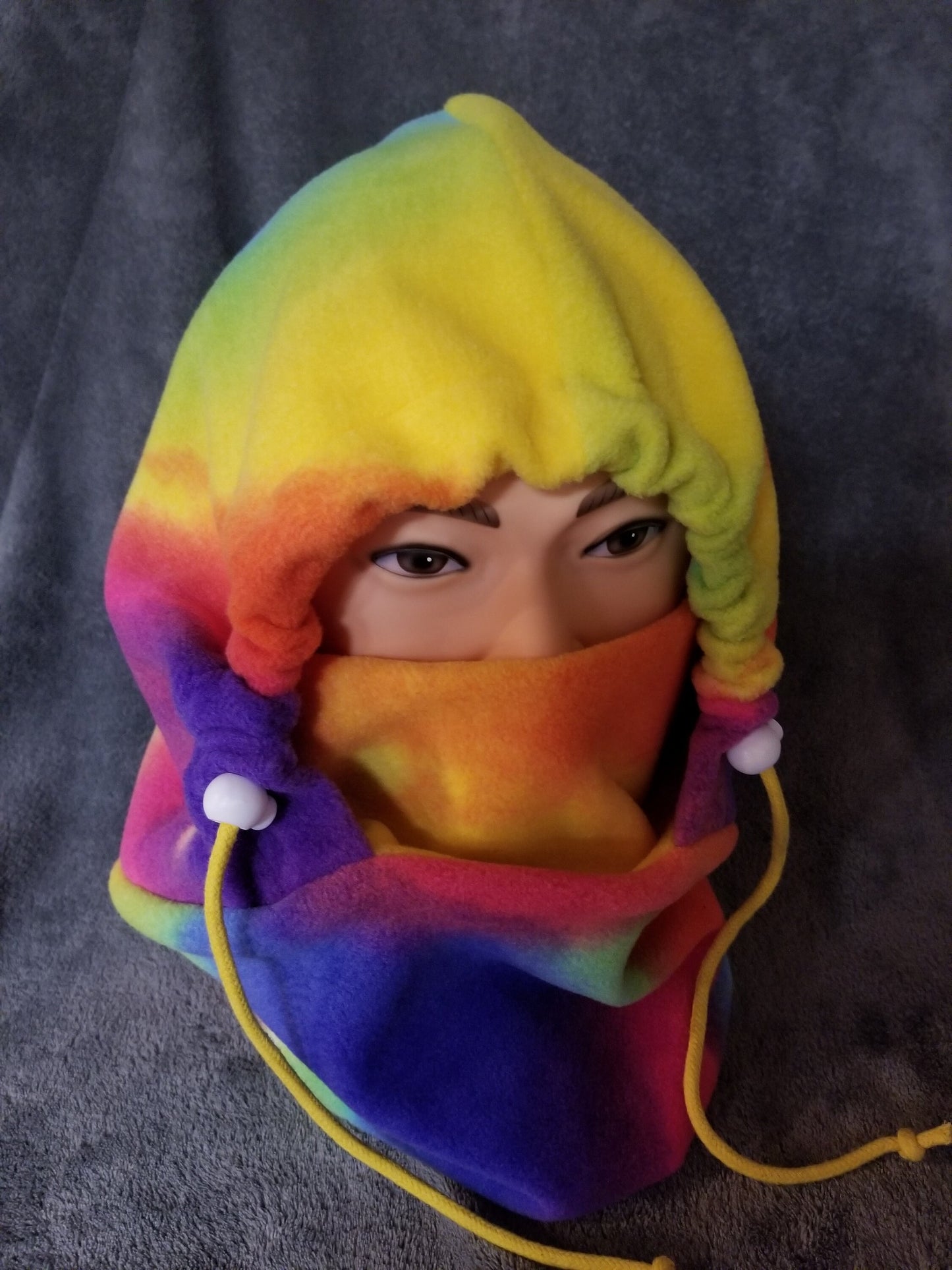 Rainbow Tie Dye Print Anti Pill Fleece Large Ski Helmet Cover