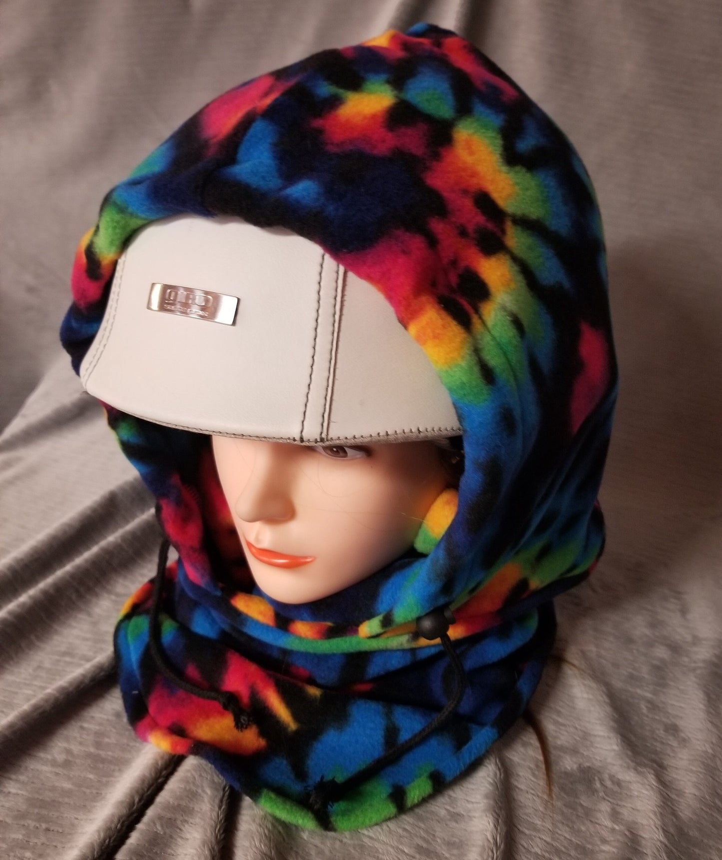 Rainbow Sunburst Tie Dye Print Anti Pill Fleece Large Ski Helmet Cover