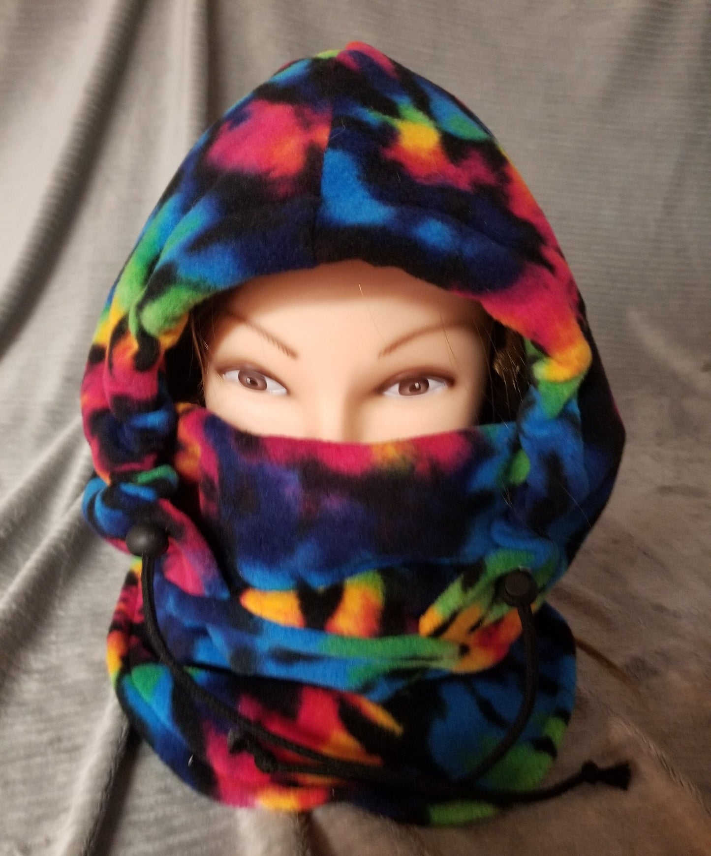Rainbow Sunburst Tie Dye Print Anti Pill Fleece Large Ski Helmet Cover