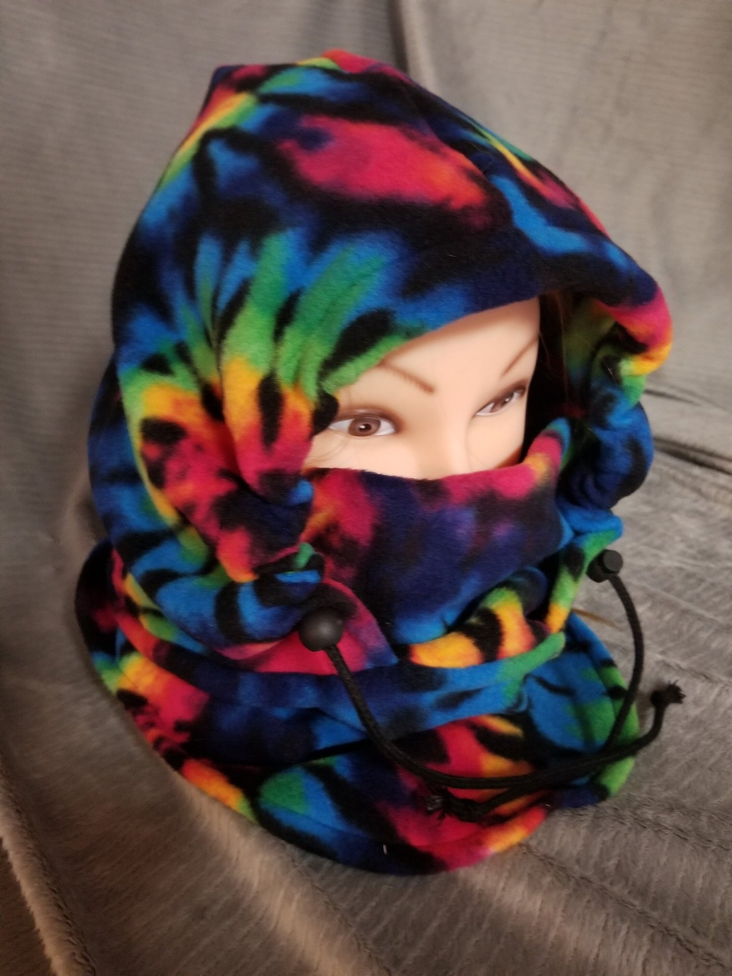 Rainbow Sunburst Tie Dye Print Anti Pill Fleece Large Ski Helmet Cover