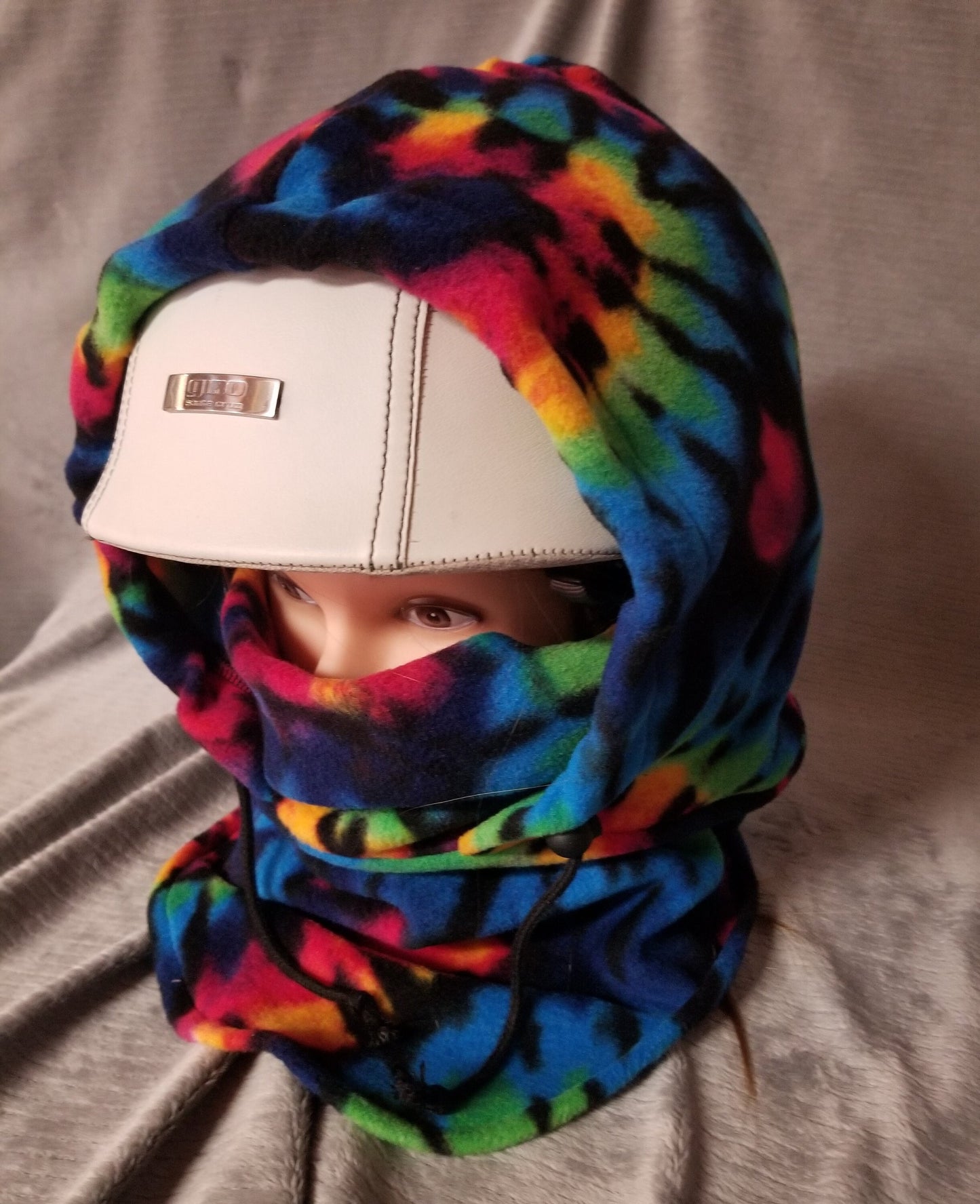 Rainbow Sunburst Tie Dye Print Anti Pill Fleece Large Ski Helmet Cover