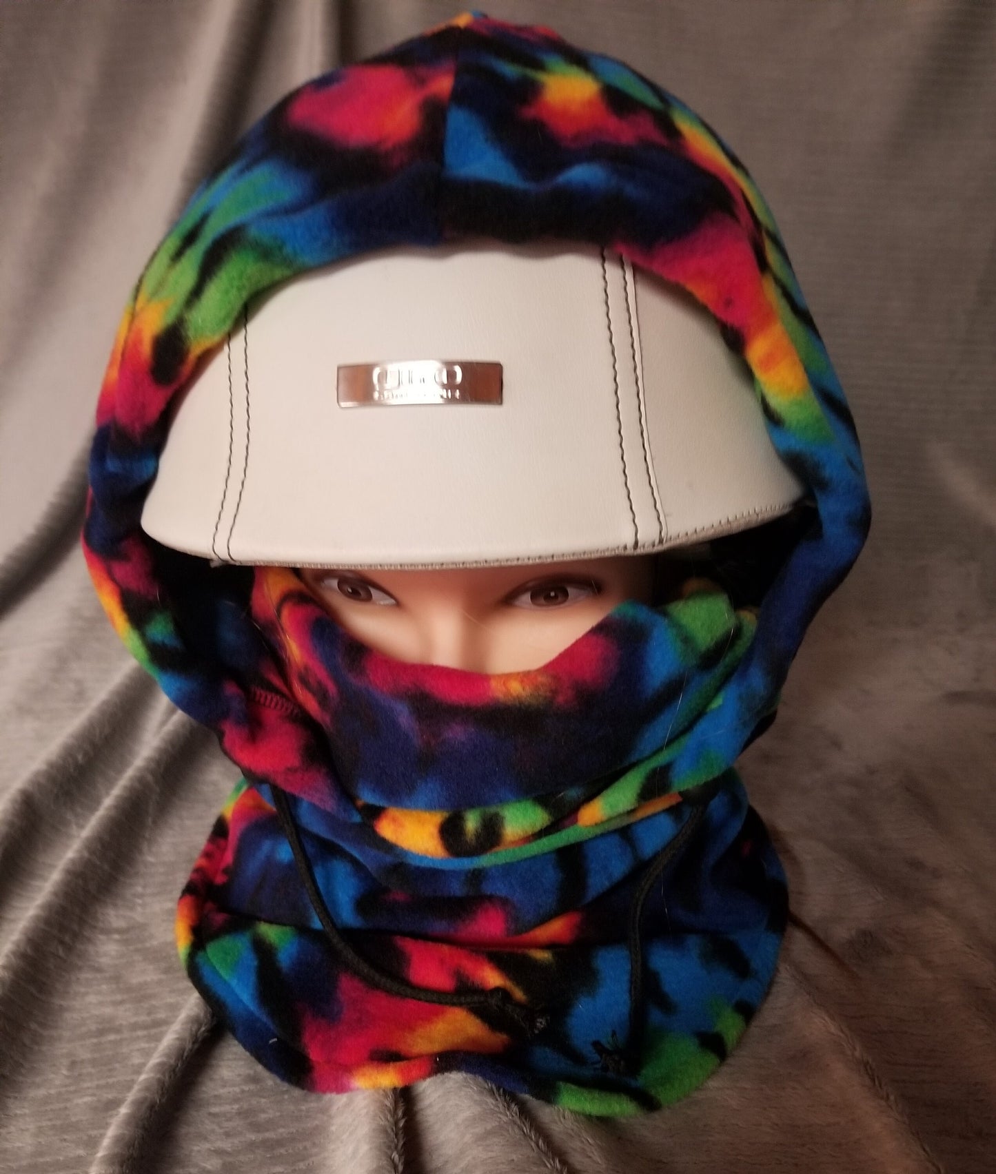 Rainbow Sunburst Tie Dye Print Anti Pill Fleece Large Ski Helmet Cover