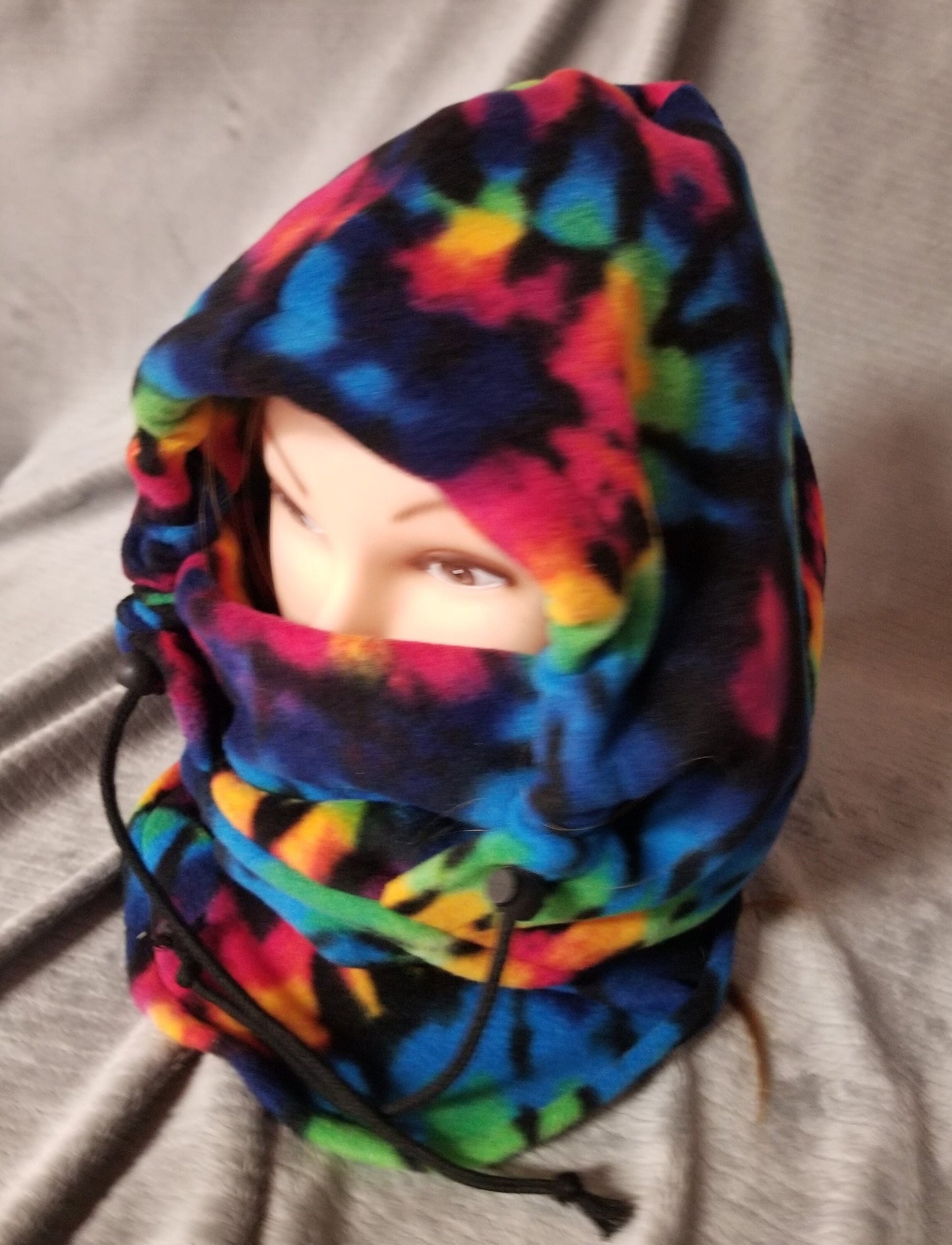 Rainbow Sunburst Tie Dye Print Anti Pill Fleece Large Ski Helmet Cover