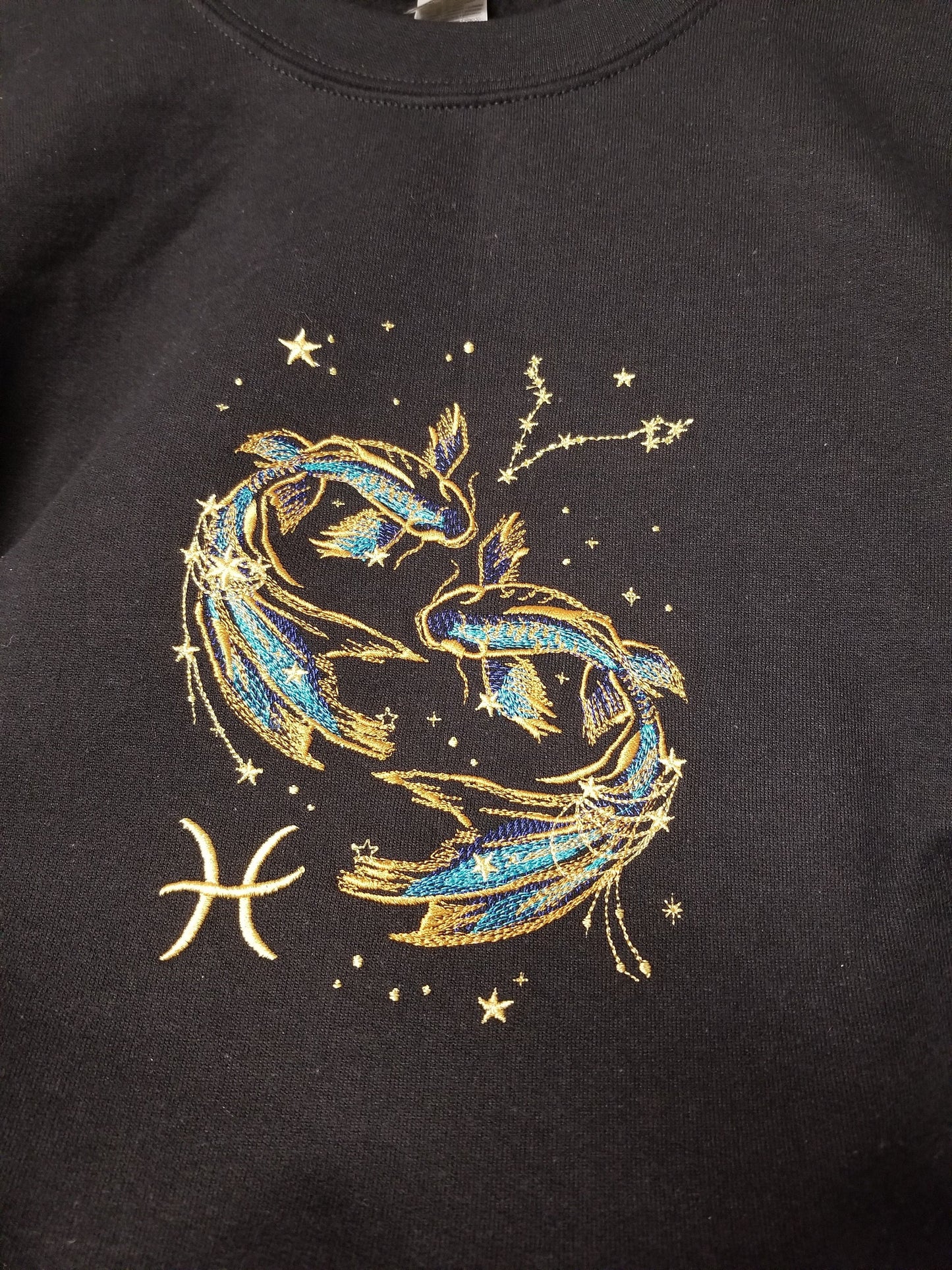 Pisces Hoodie, Pisces Constellation Embroidered Hoodie in Black, Zodiac Hoodie, Horoscope Hoodie, Astrology Hoodie, Birthday Hoodie