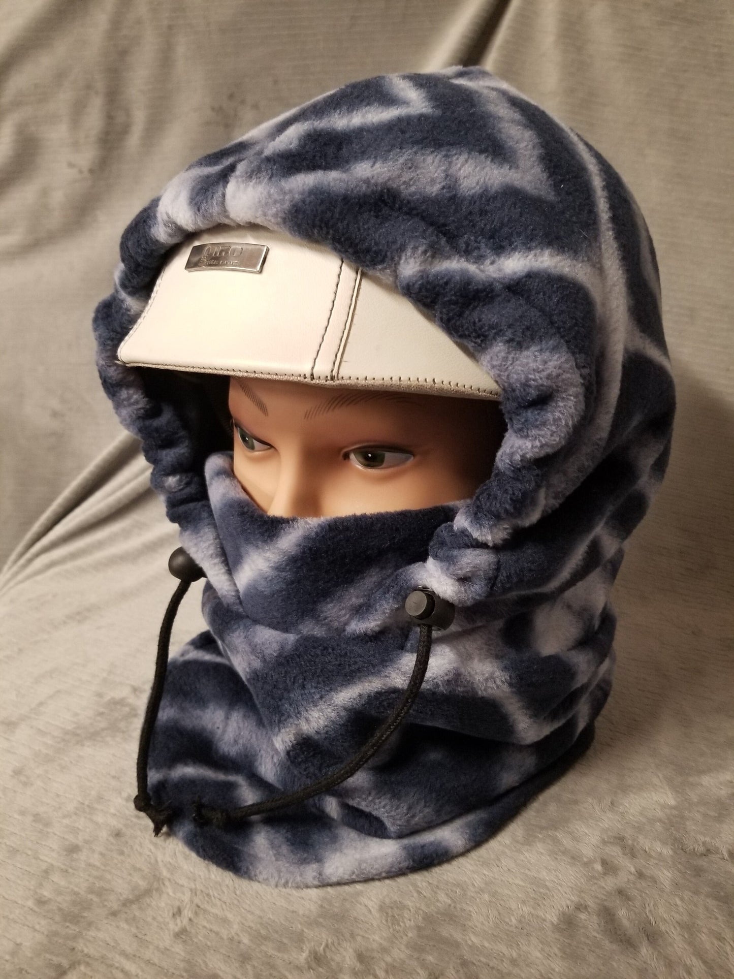 Blue Geometric Soft Luxe Fleece Ski Helmet Cover
