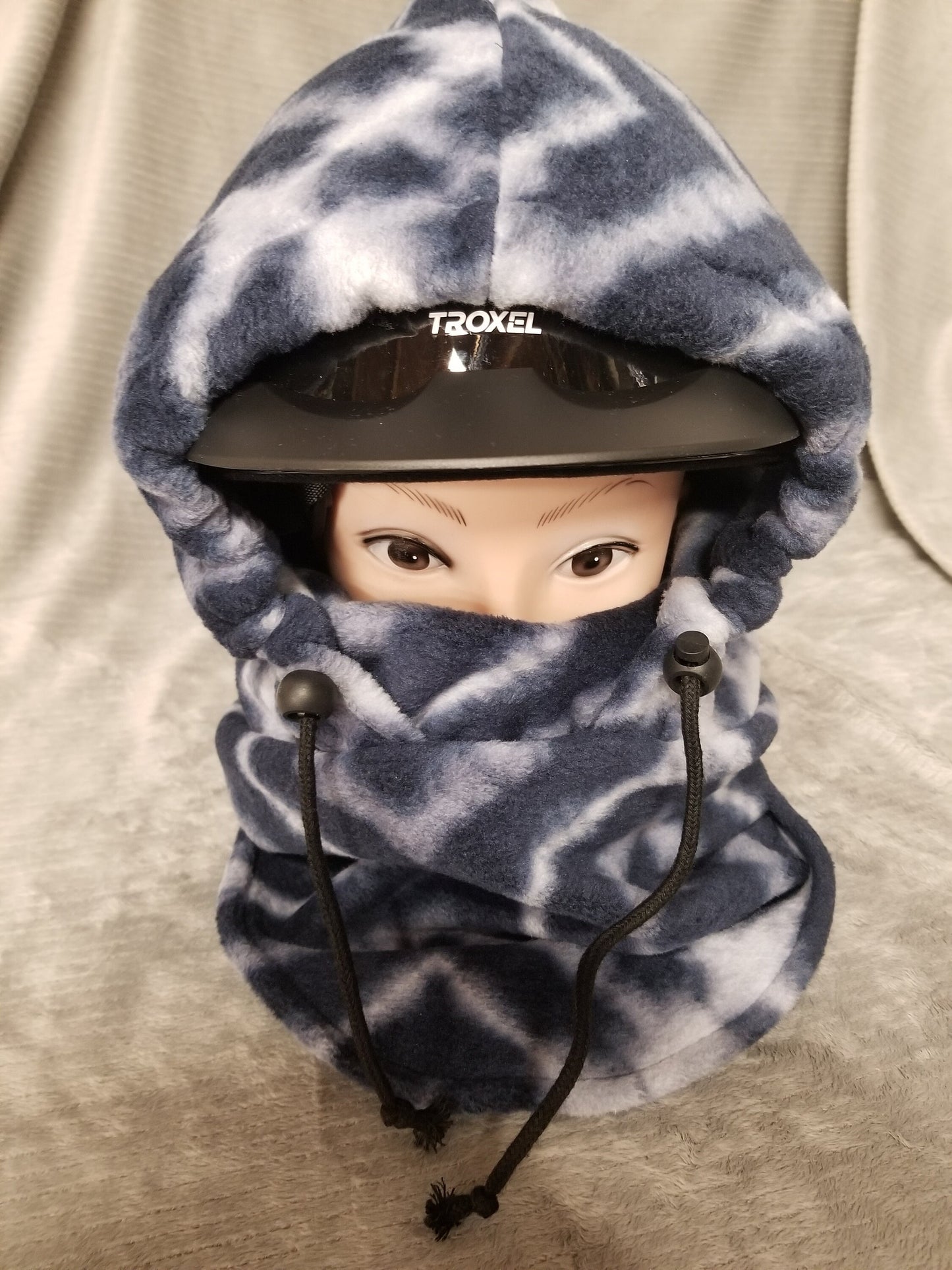 Blue Geometric Soft Luxe Fleece Ski Helmet Cover