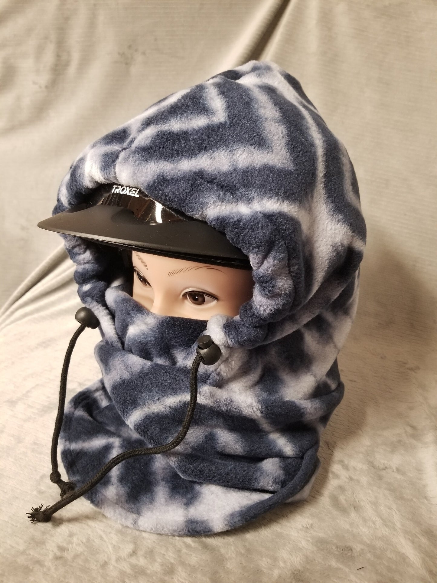 Blue Geometric Soft Luxe Fleece Ski Helmet Cover