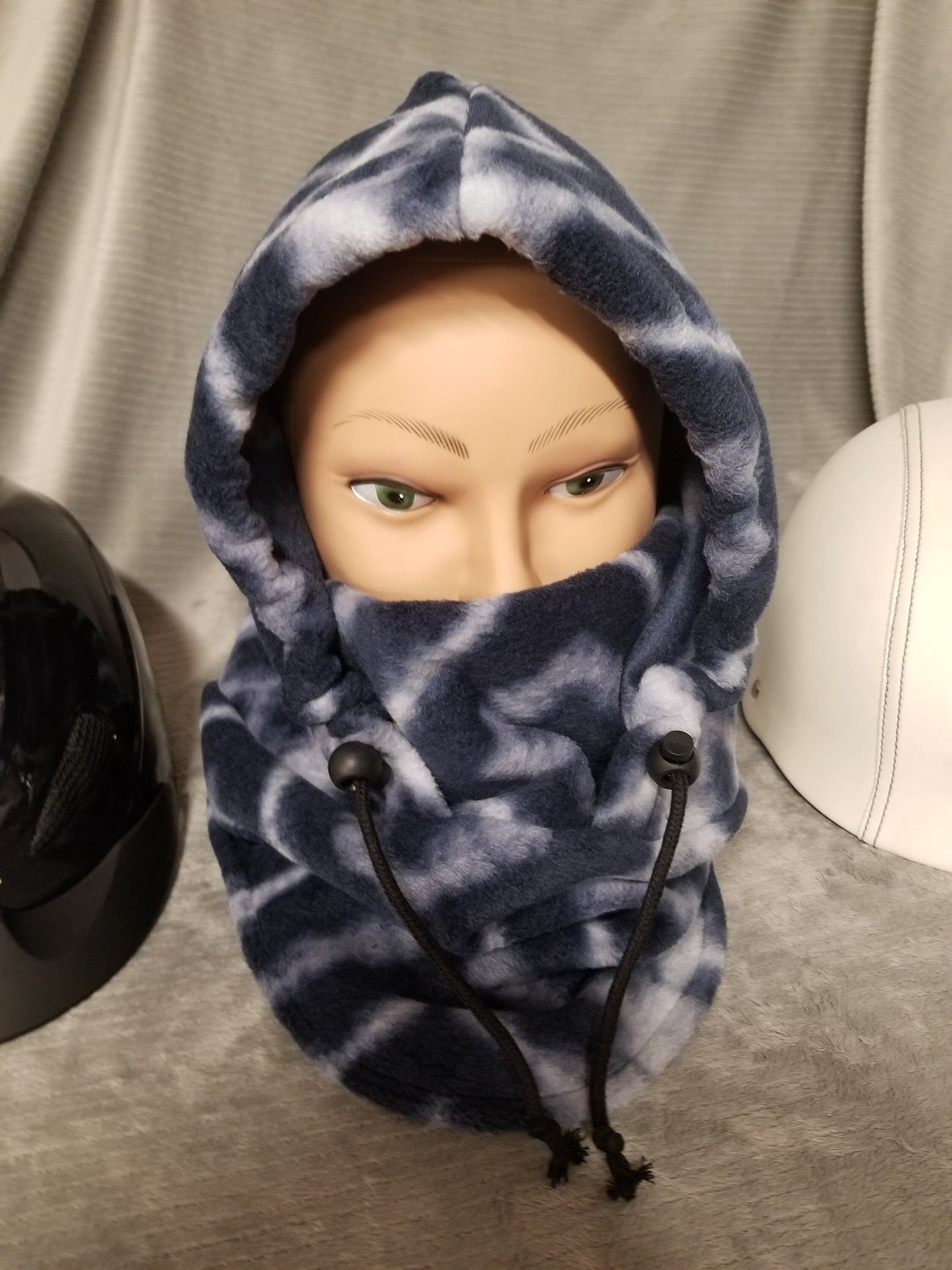 Blue Geometric Soft Luxe Fleece Ski Helmet Cover