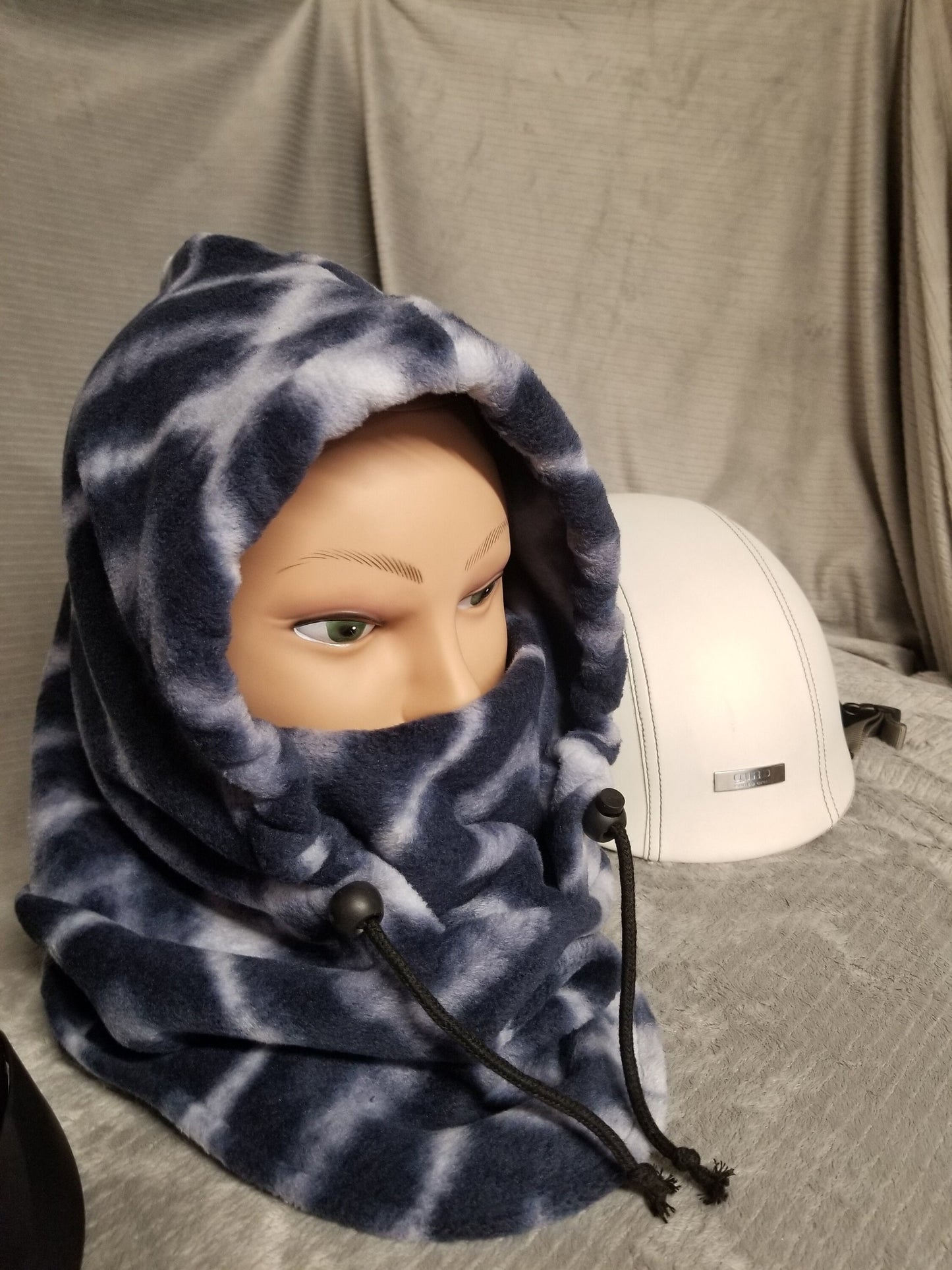 Blue Geometric Soft Luxe Fleece Ski Helmet Cover