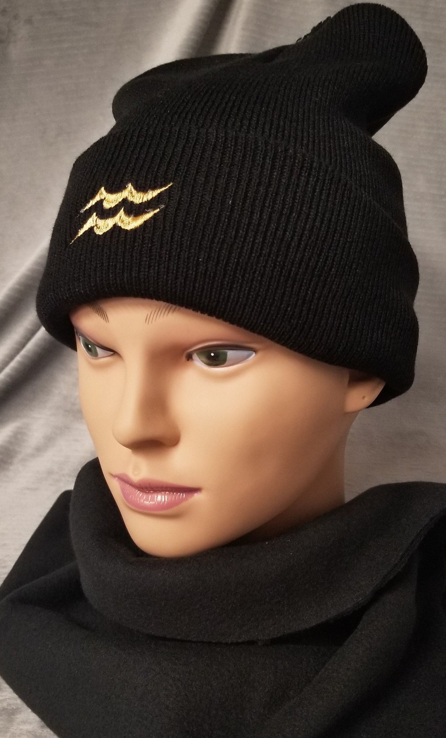 Aquarius Zodiac Symbol Embroidered Beanie, Horoscope Beanie, Astrology Beanie, Birthday Beanie