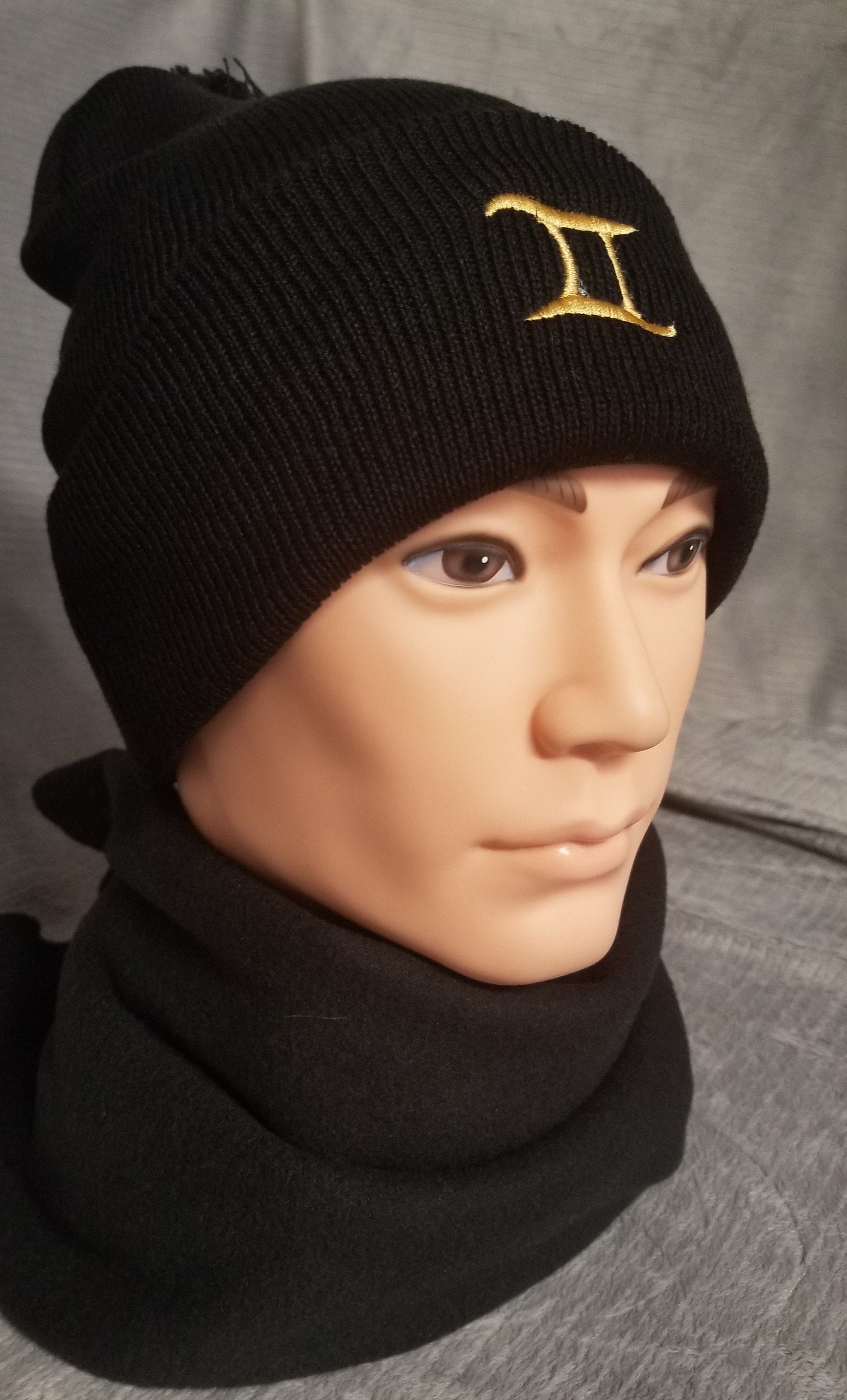 Gemini Zodiac Symbol Embroidered Beanie, Horoscope Beanie, Astrology Beanie, Birthday Beanie