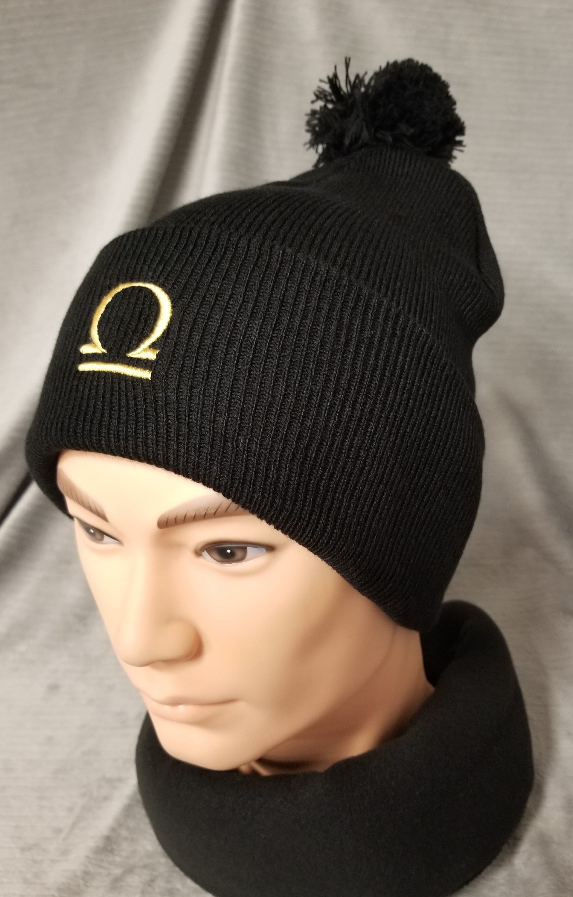 Libra Zodiac Symbol Embroidered Beanie, Horoscope Beanie, Astrology Beanie, Birthday Beanie