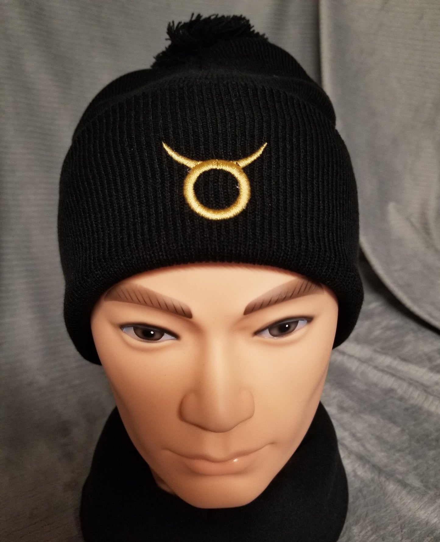 Taurus Zodiac Symbol Embroidered Beanie, Horoscope Beanie, Astrology Beanie, Birthday Beanie
