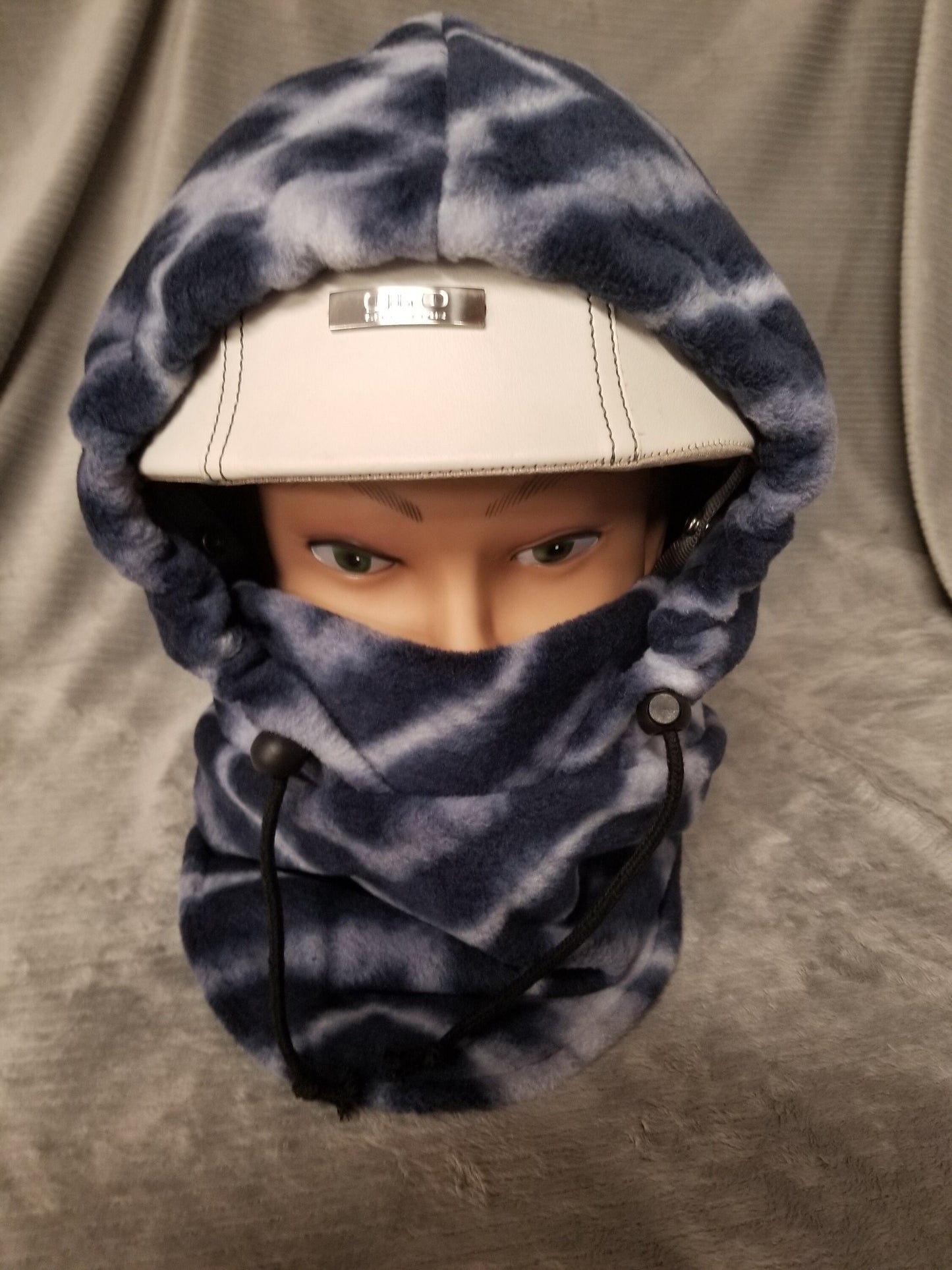 Blue Geometric Soft Luxe Fleece Ski Helmet Cover
