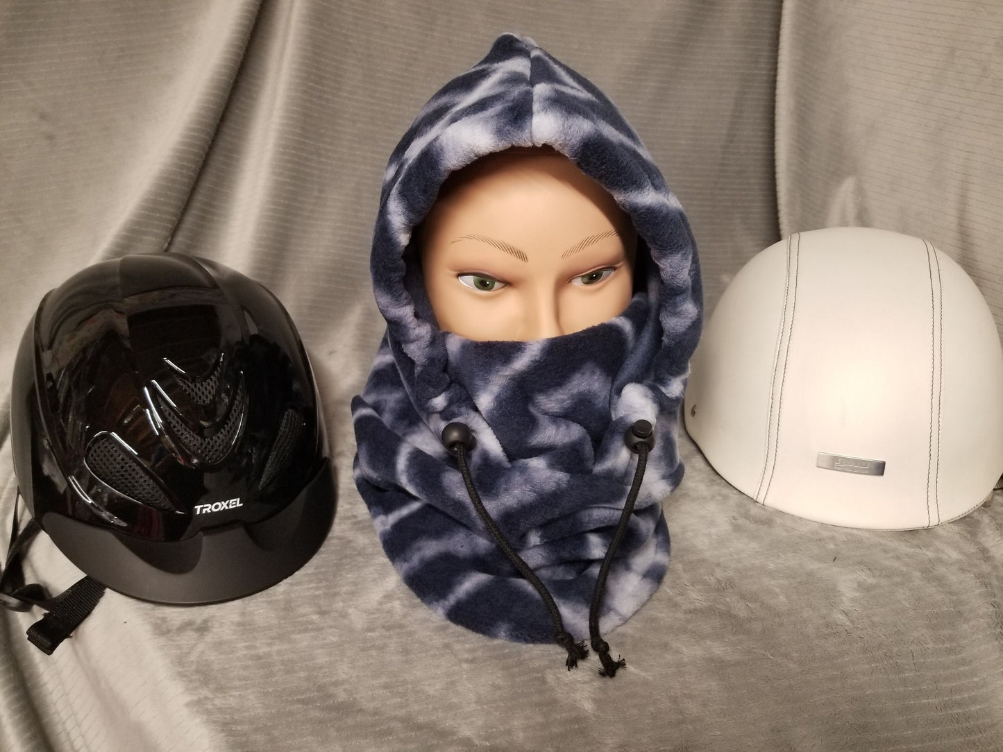Blue Geometric Soft Luxe Fleece Ski Helmet Cover