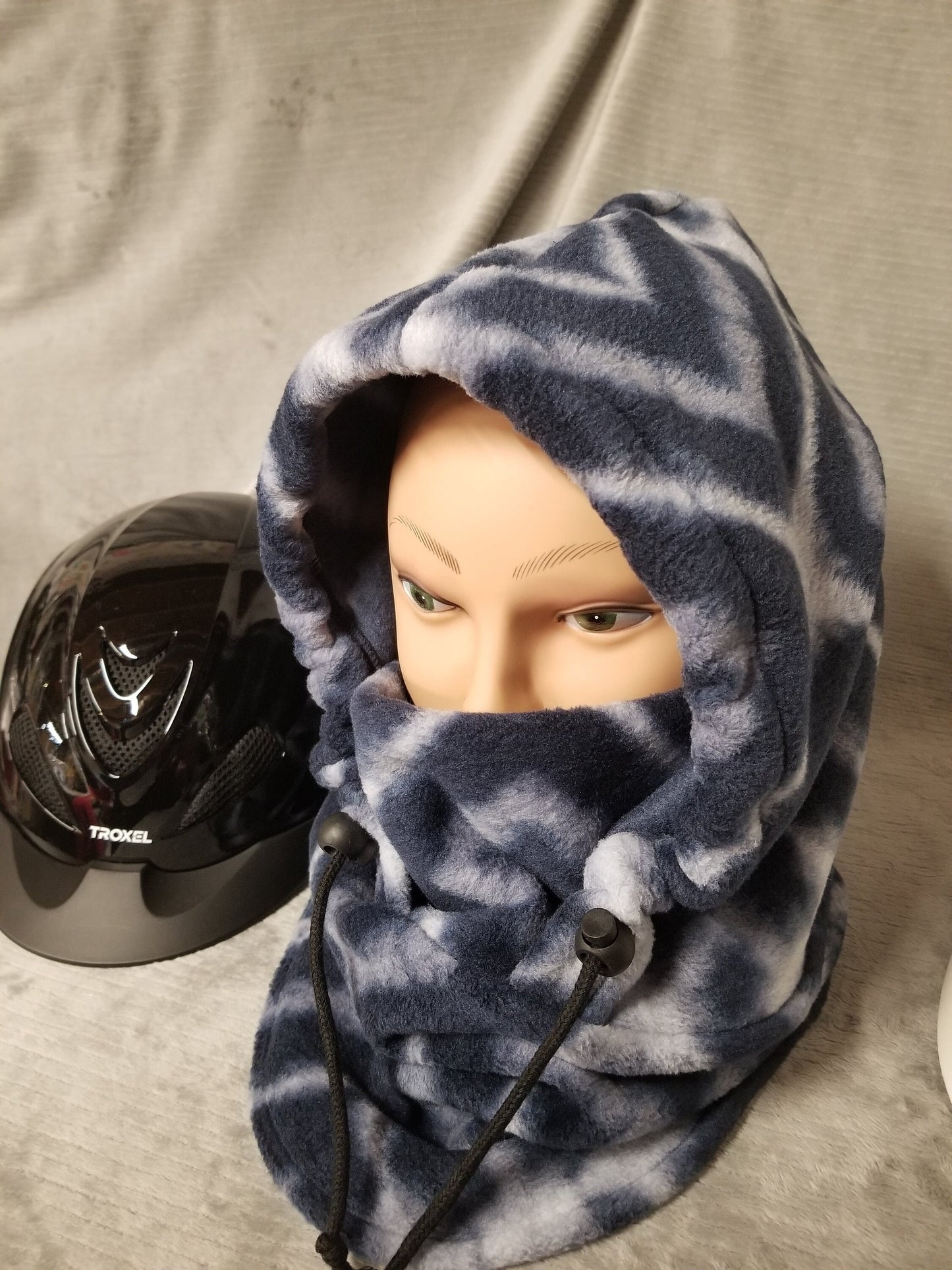 Blue Geometric Soft Luxe Fleece Ski Helmet Cover