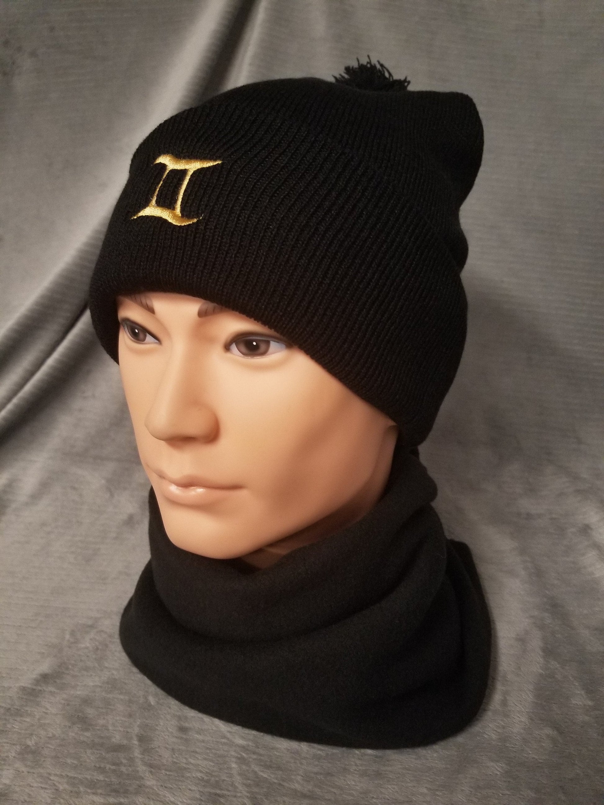 Gemini Zodiac Symbol Embroidered Beanie, Horoscope Beanie, Astrology Beanie, Birthday Beanie