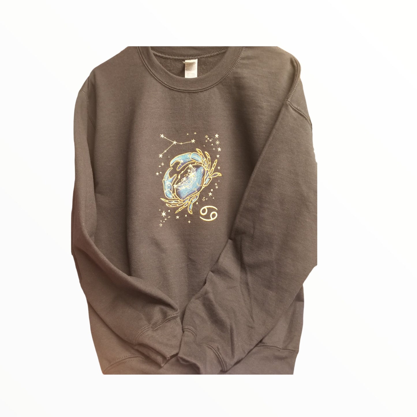 Cancer Sweatshirt, Cancer Constellation Embroidered Sweatshirt in Black, Zodiac Sweatshirt Horoscope Sweatshirt, Astrology Sweatshirt