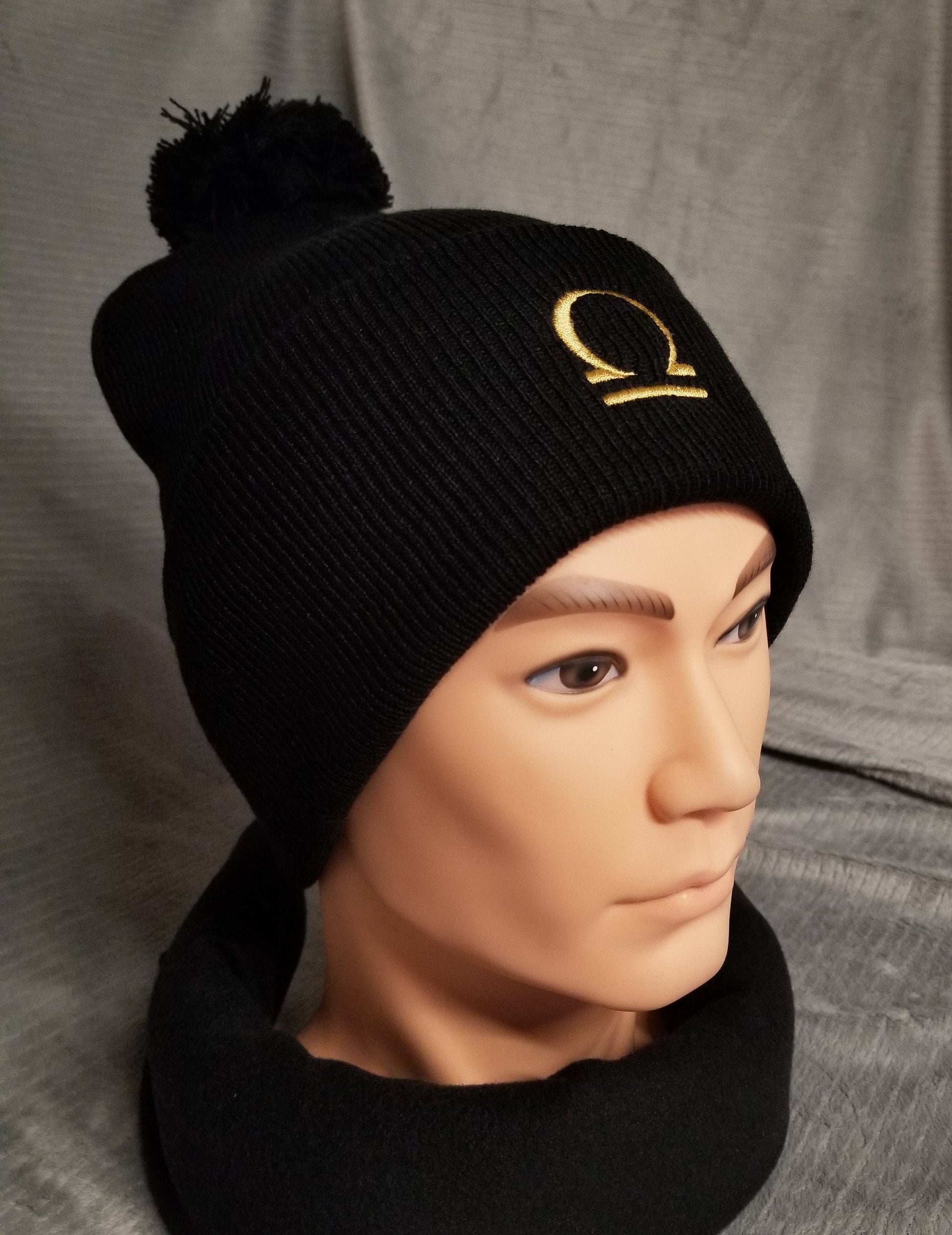 Libra Zodiac Symbol Embroidered Beanie, Horoscope Beanie, Astrology Beanie, Birthday Beanie