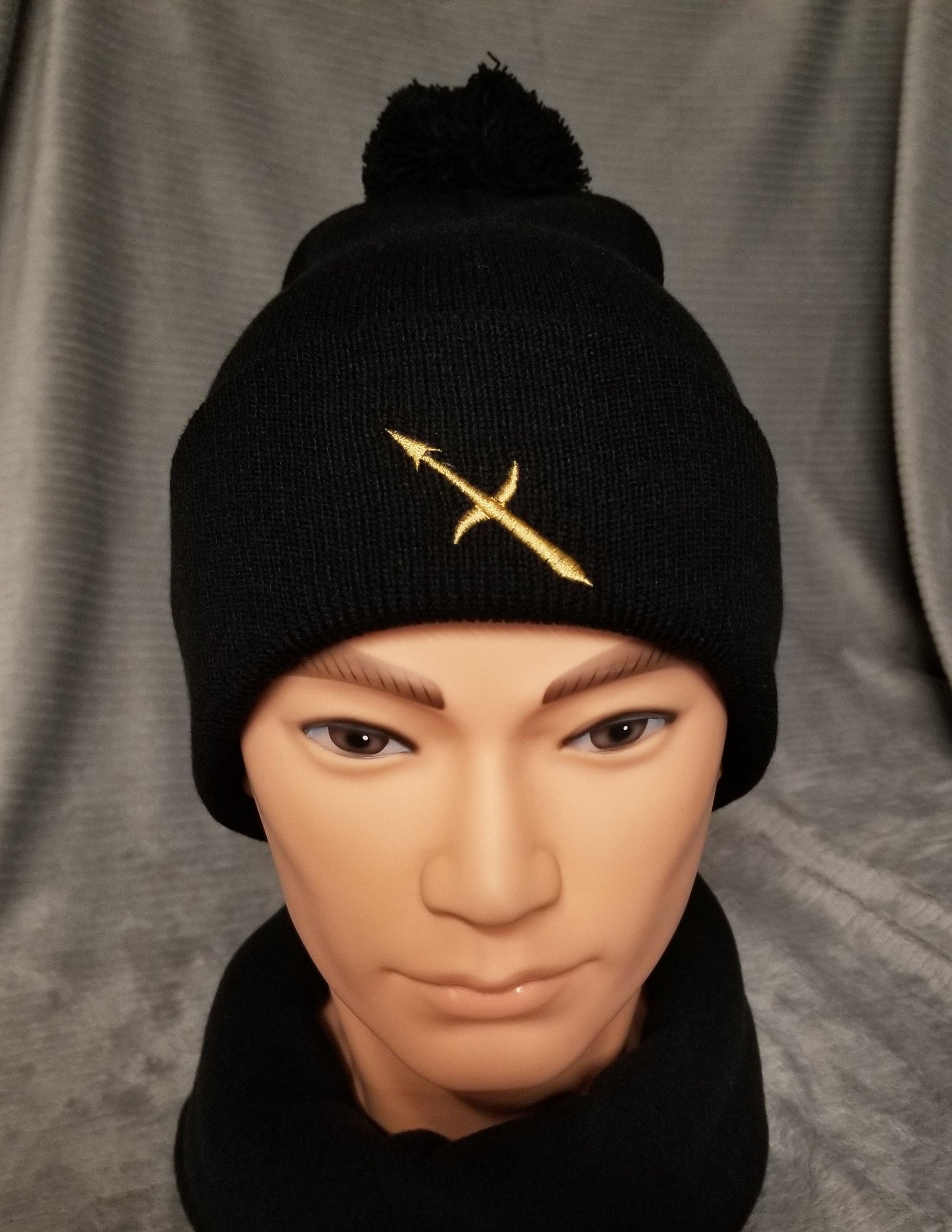 Sagittarius Zodiac Symbol Embroidered Beanie, Horoscope Beanie, Astrology Beanie, Birthday Beanie