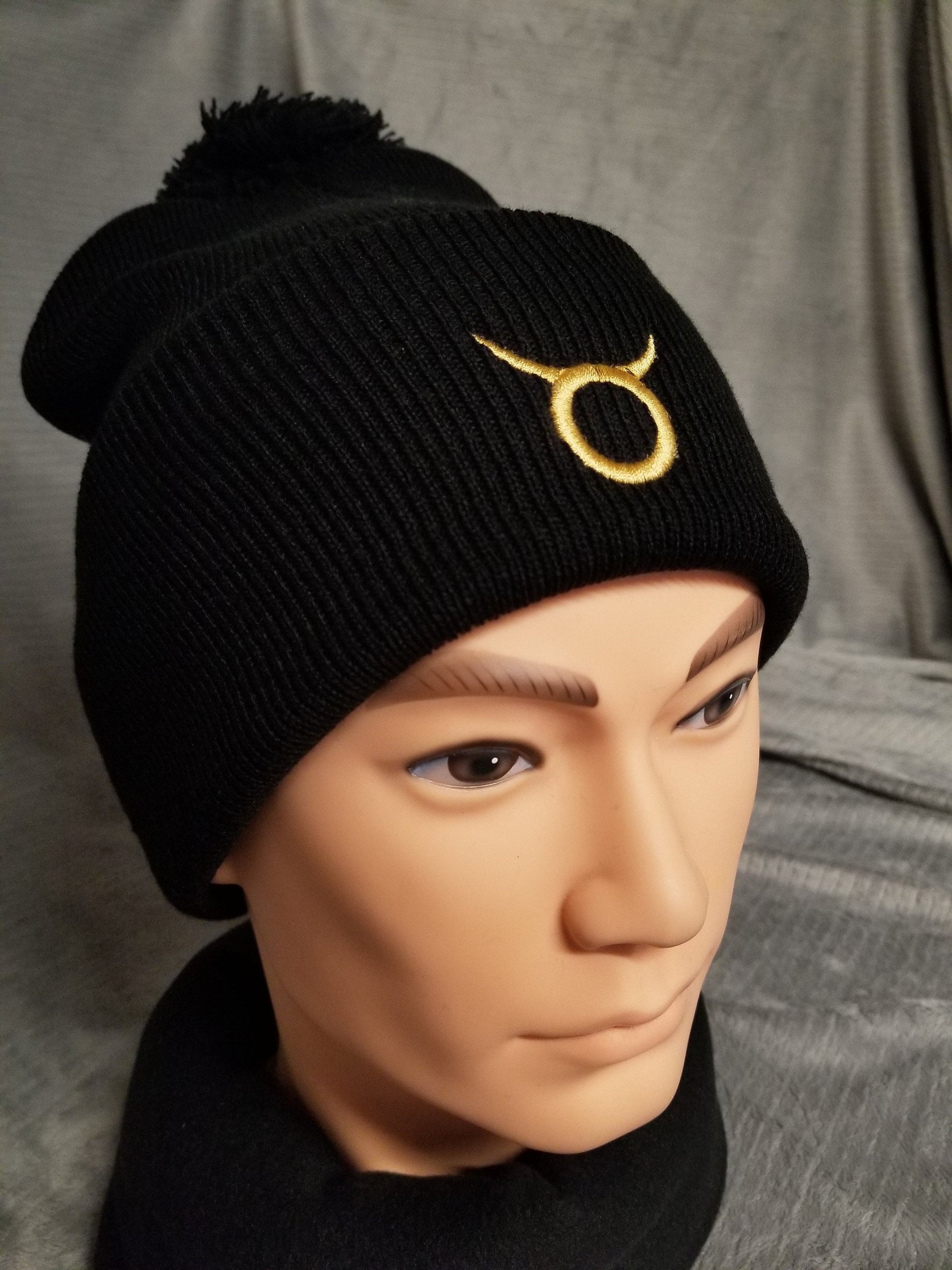 Taurus Zodiac Symbol Embroidered Beanie, Horoscope Beanie, Astrology Beanie, Birthday Beanie