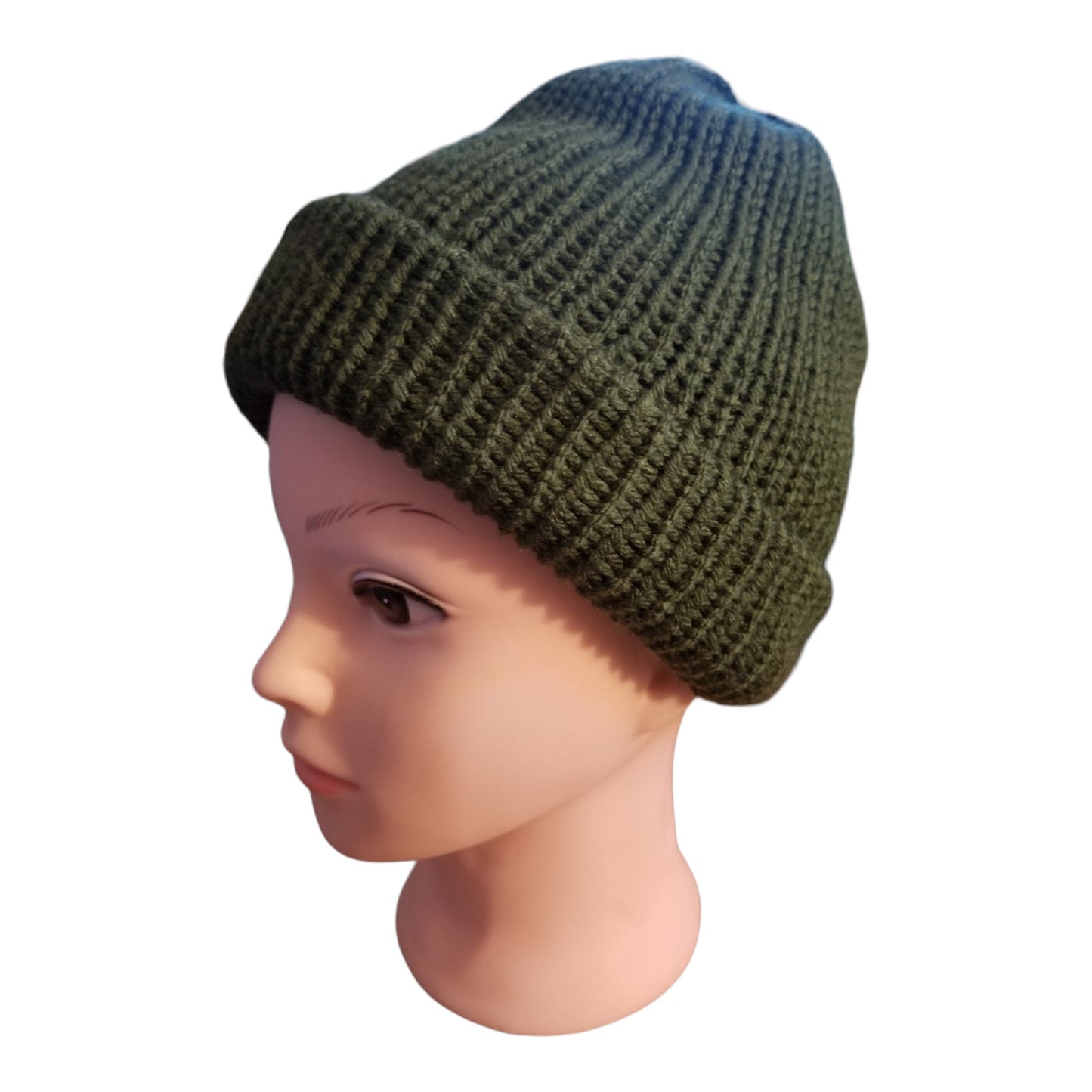 Olive Knit Beanie, Dark Olive Knit Winter Hat, Handmade Winter Hat, Handmade Winter Beanie, Teen Beanie, Adult Beanie, Adult Winter Hat