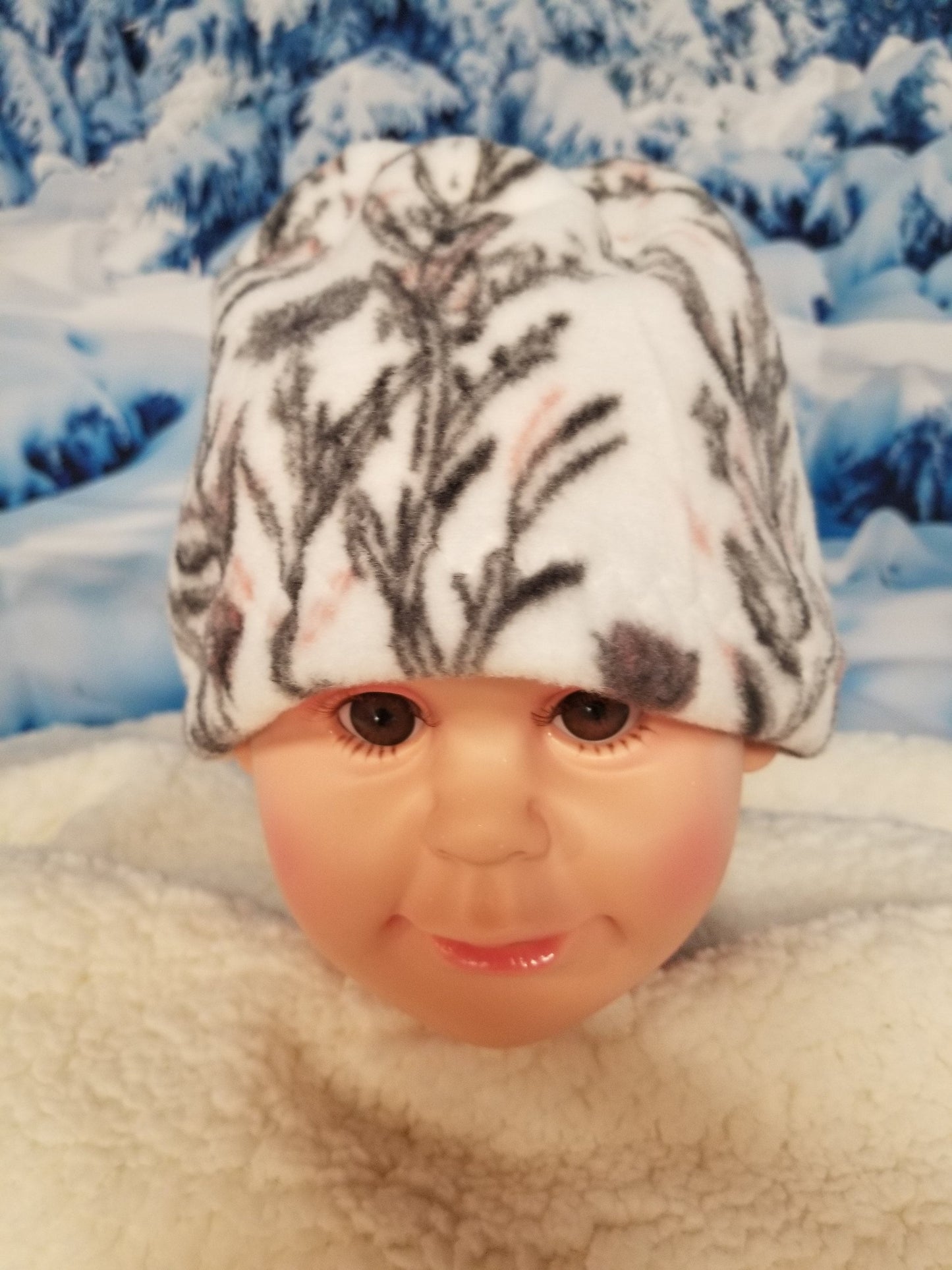 Girls Fleece Beanie for 6 to 12 months 18 inches, Winter Hat for Infants, Handmade Winter Hat, Handmade Winter Beanie, Infant Fleece Hat