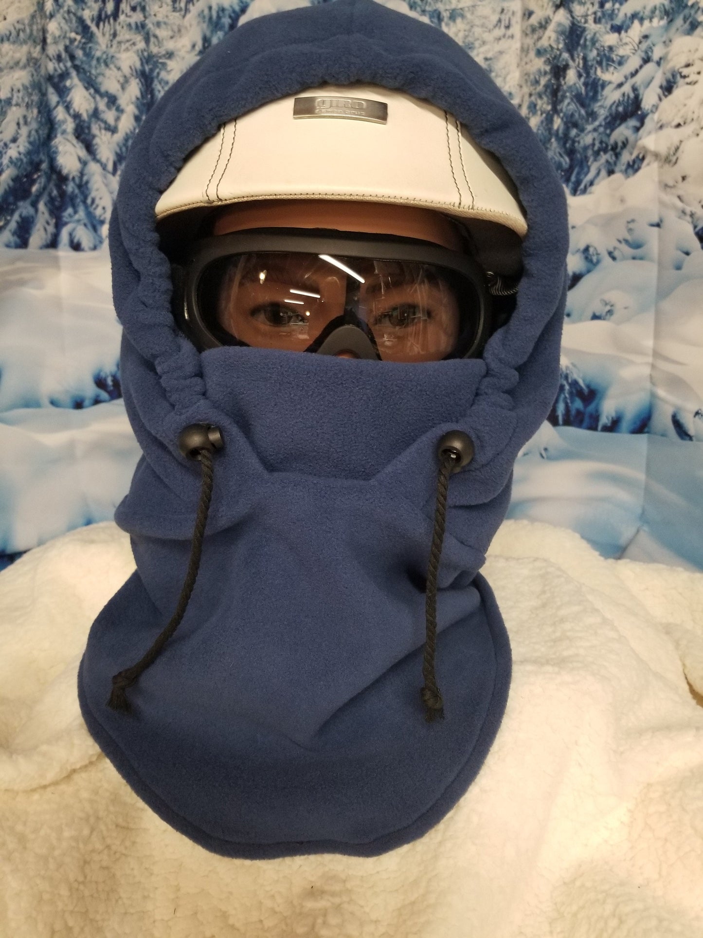 Navy Blue Anti Pill Plush Fleece Extra Large Ski Helmet Cover