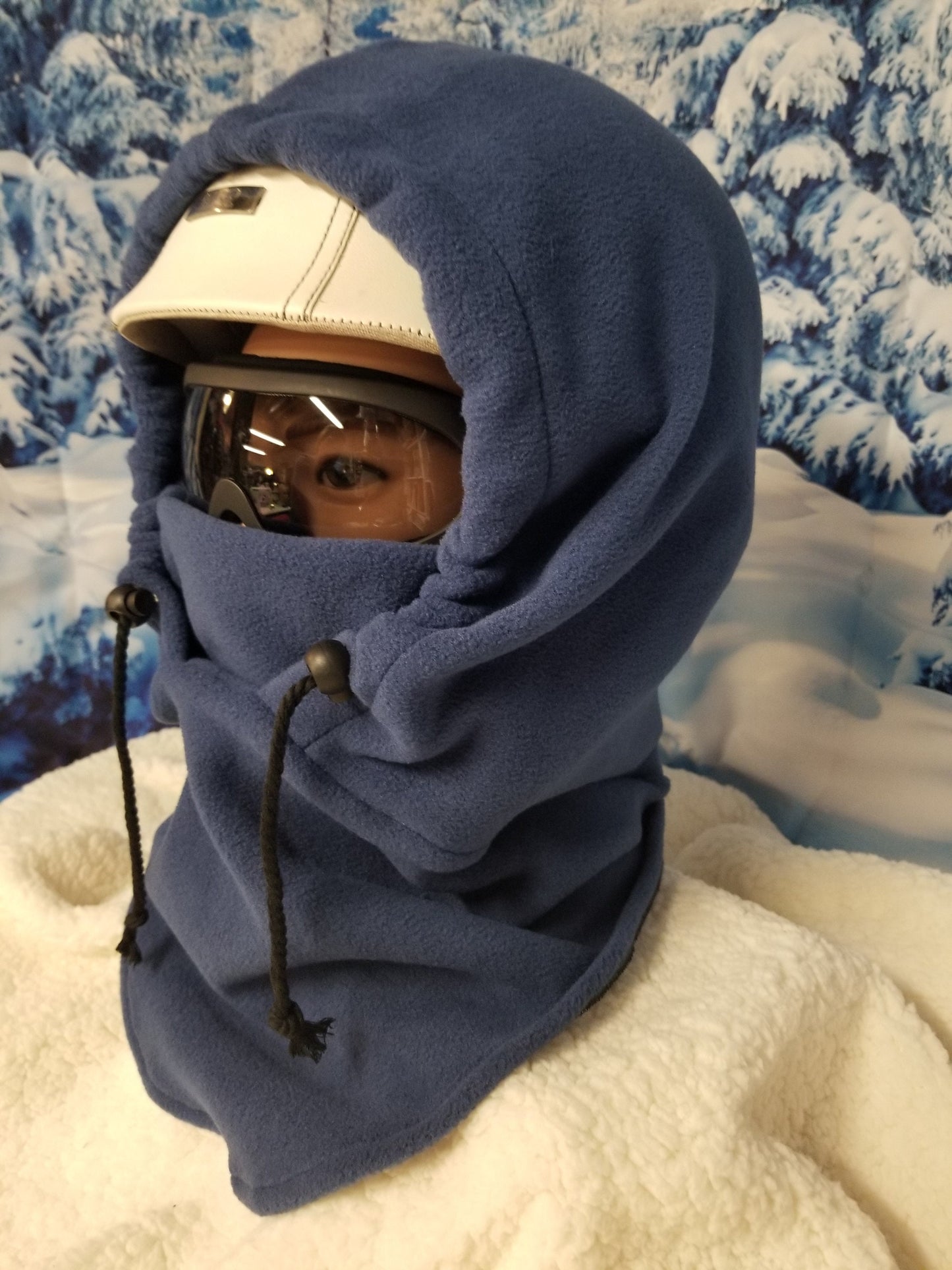 Navy Blue Anti Pill Plush Fleece Extra Large Ski Helmet Cover
