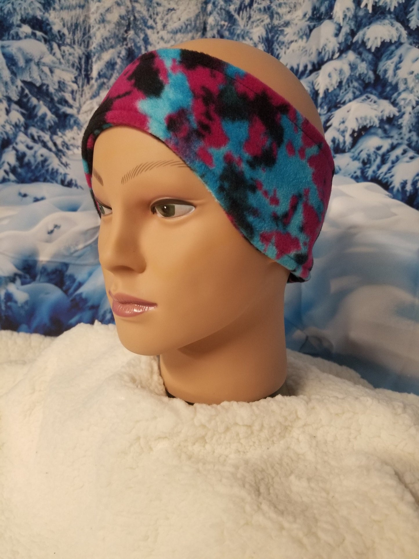 Paint Splatter Fleece Headband Ear Warmer, Fleece Headband Ear Warmers Fleece Head Ear Wrap, Fleece Ear Cover, Headbands, Women Medium