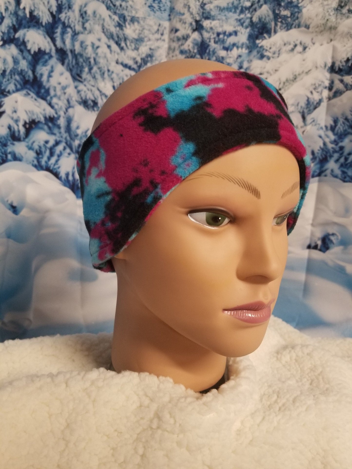Paint Splatter Fleece Headband Ear Warmer, Fleece Headband Ear Warmers Fleece Head Ear Wrap, Fleece Ear Cover, Headbands, Women Medium