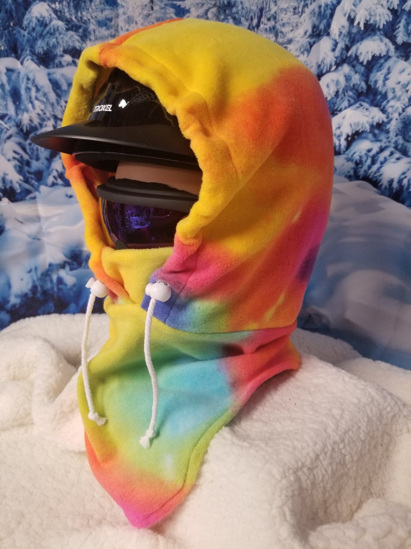 Rainbow Tie Dye Print Anti Pill Fleece Medium Ski Helmet Cover