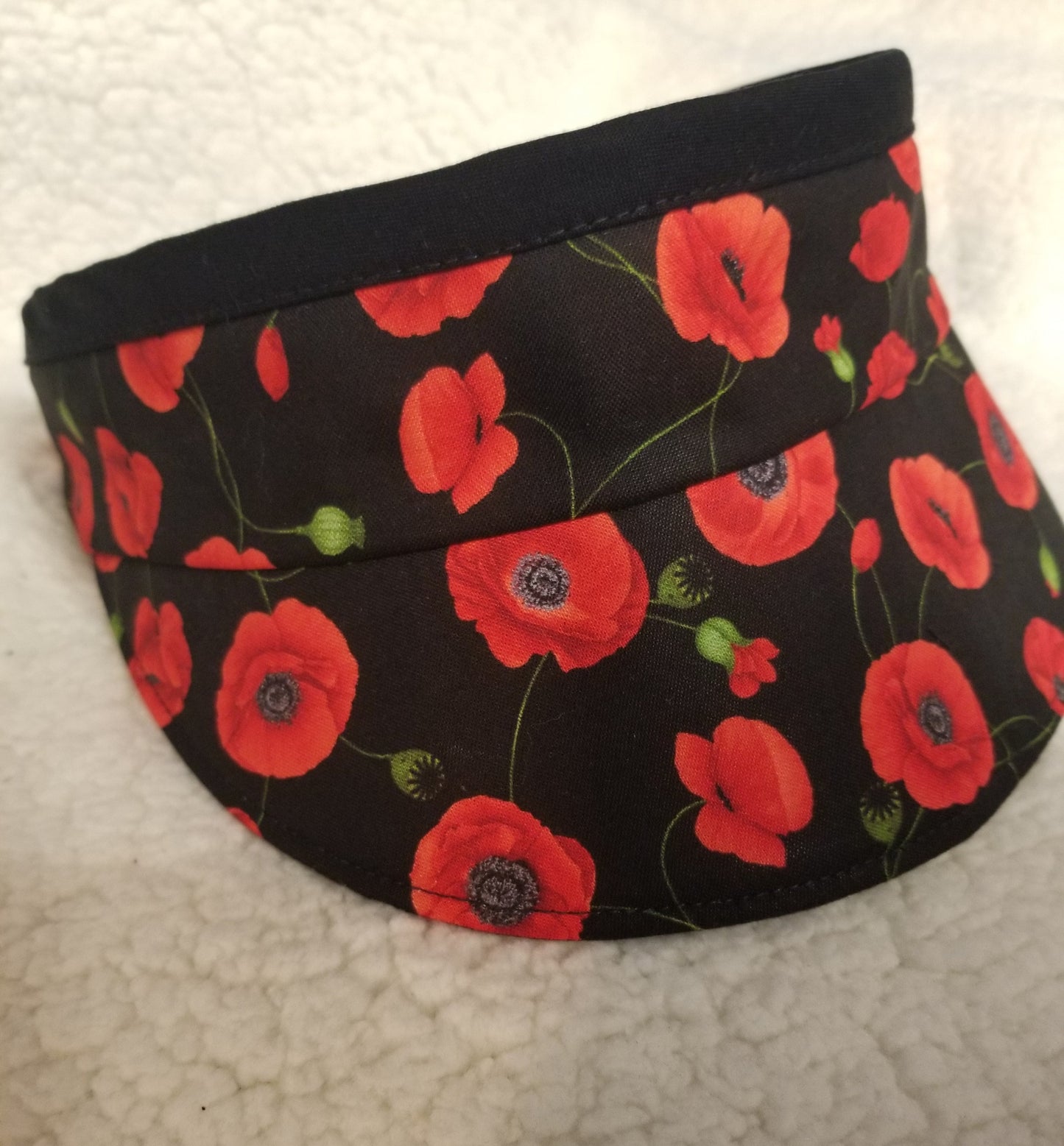 POPPIES Print Sun Visor, Sun Shade Visor, Summer Hat, Beach Visor, Sun Hat, Tennis Visor