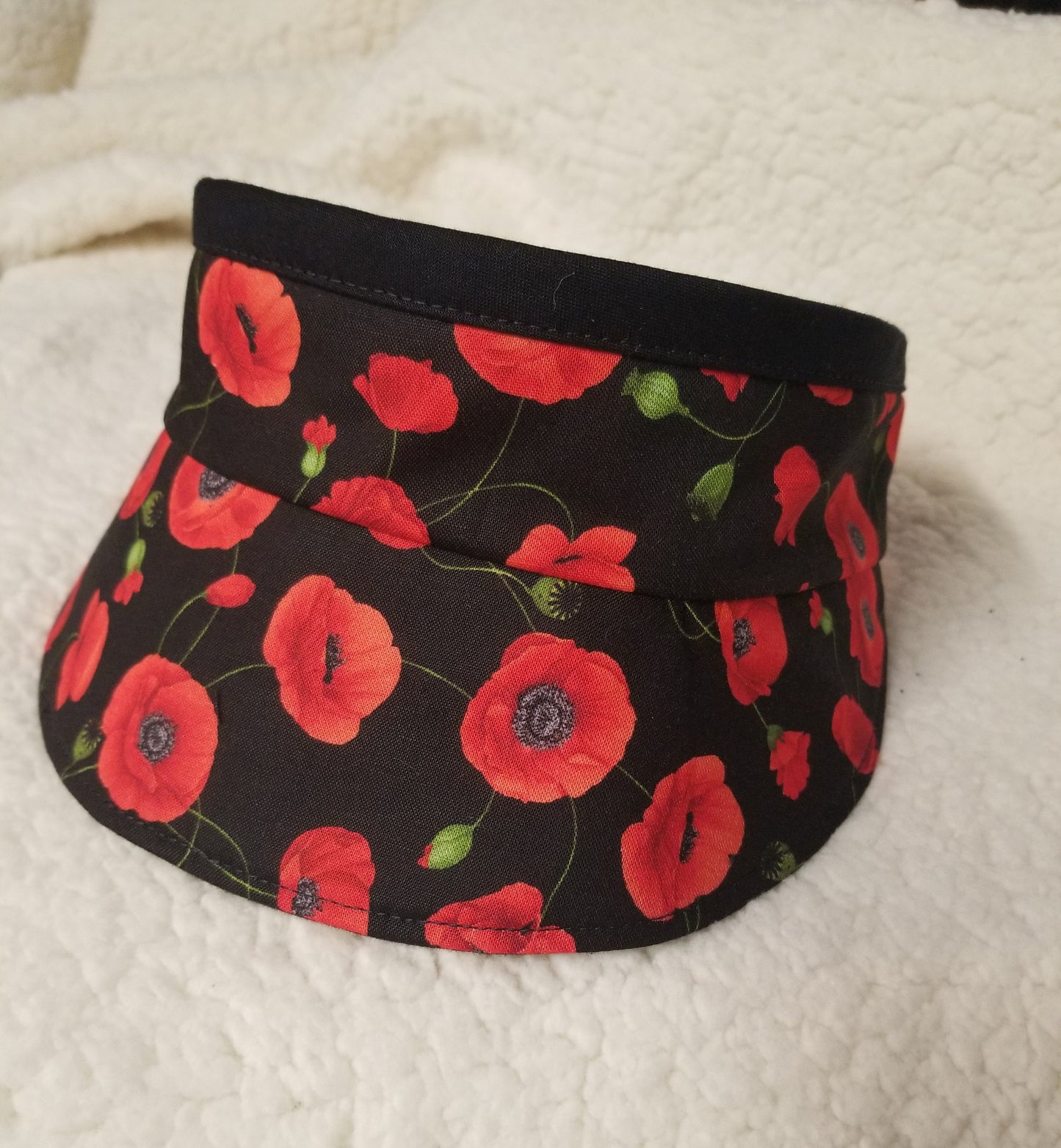 POPPIES Print Sun Visor, Sun Shade Visor, Summer Hat, Beach Visor, Sun Hat, Tennis Visor