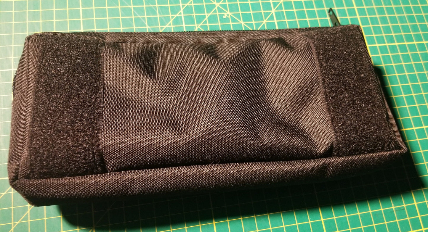 Black Waterproof Canvas Roll Up Tool Bag With 4 Detachable Zippered Pouches with clear window, Tool Storage Bag with Handle