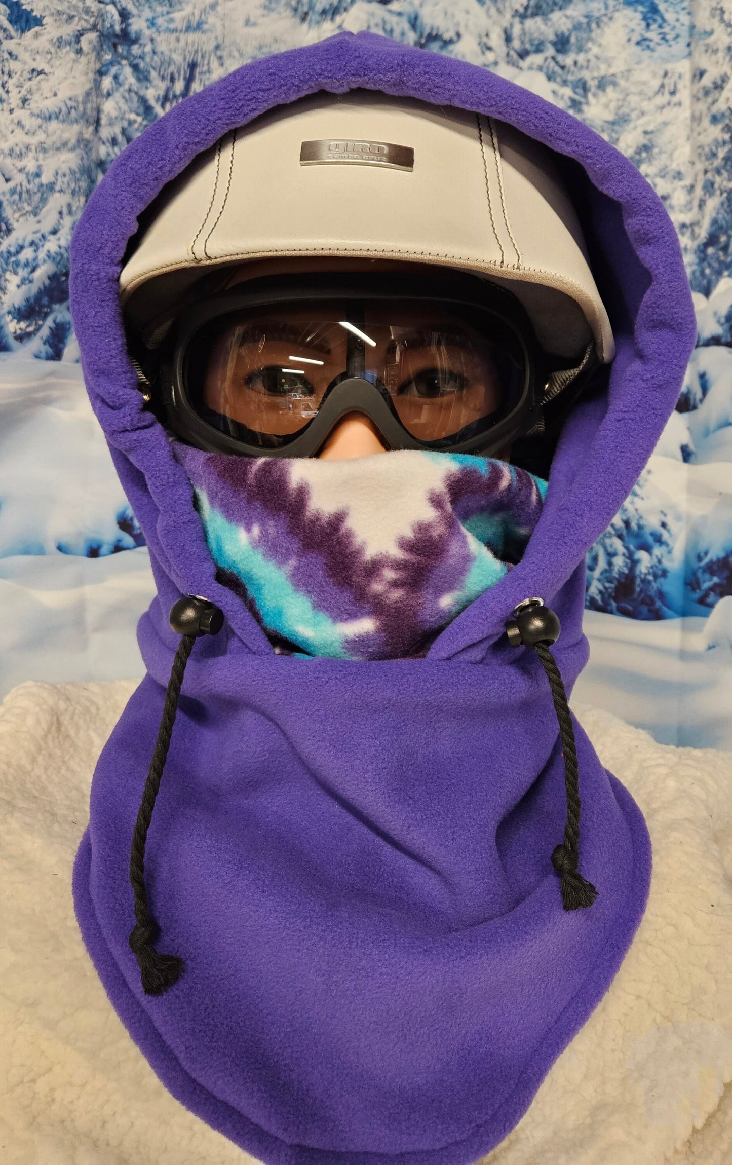 Purple Large Anti Pill Fleece Ski Helmet Cover