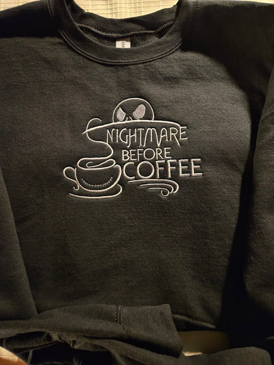 Nightmare Before Coffee Sweatshirt, Coffee Shirt, Halloween Shirt, Coffee Lover Gift, Halloween Gift, Skeleton Shirt, Coffee Lover Shirt