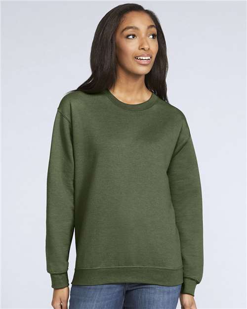 Military Green Homebody Embroidered Sweatshirt with Black Lettering, Cozy Homebody Crew neck Sweatshirt