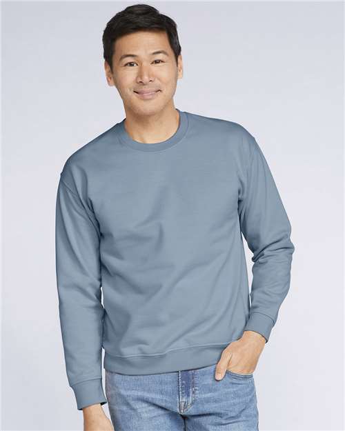Stone Blue Homebody Embroidered Sweatshirt with Black Lettering, Cozy Homebody Crew neck Sweatshirt