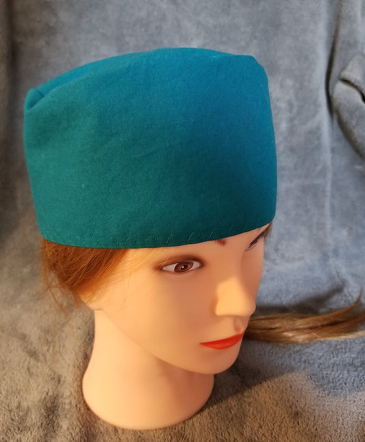 Teal (Blue-Green) Solid Scrub Cap with hook and loop fasteners