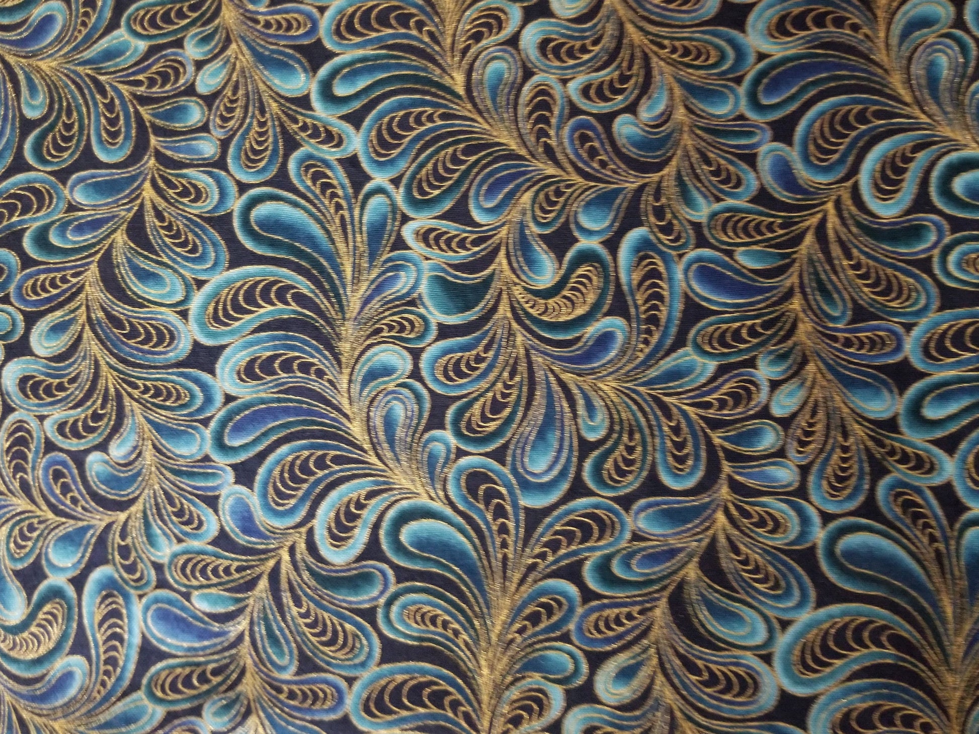 Blue Paisley Print Pixie Style Scrub Cap, Euro Style Scrub Cap
