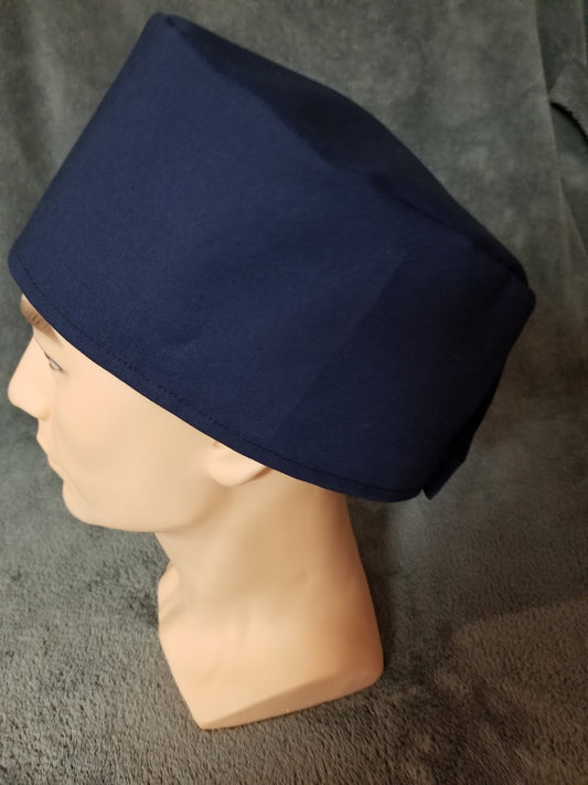 Navy Blue LARGE Scrub Cap Same Top with Hook and Loop Fasteners Ready to Ship.