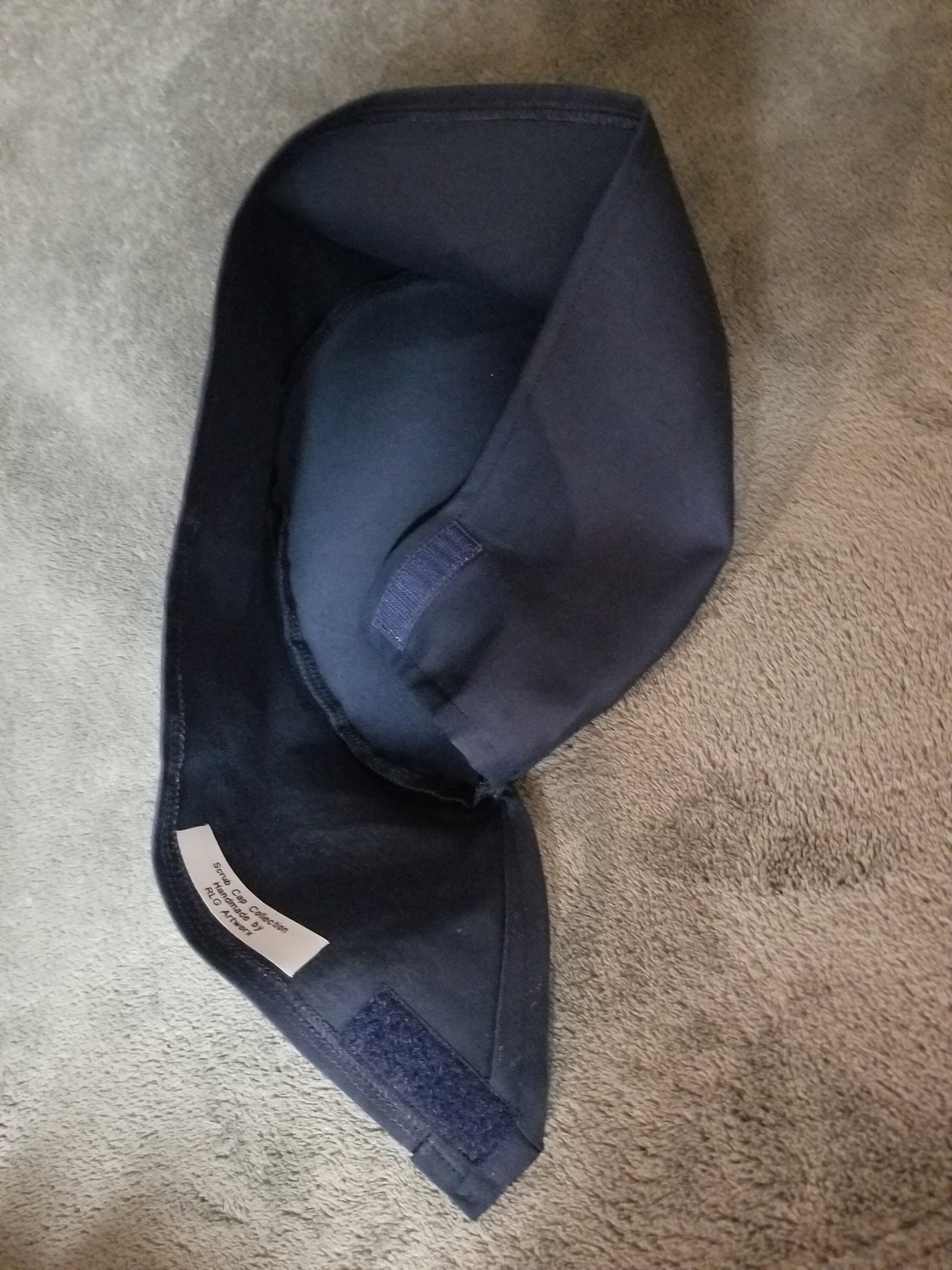 Navy Blue LARGE Scrub Cap Same Top with Hook and Loop Fasteners Ready to Ship.