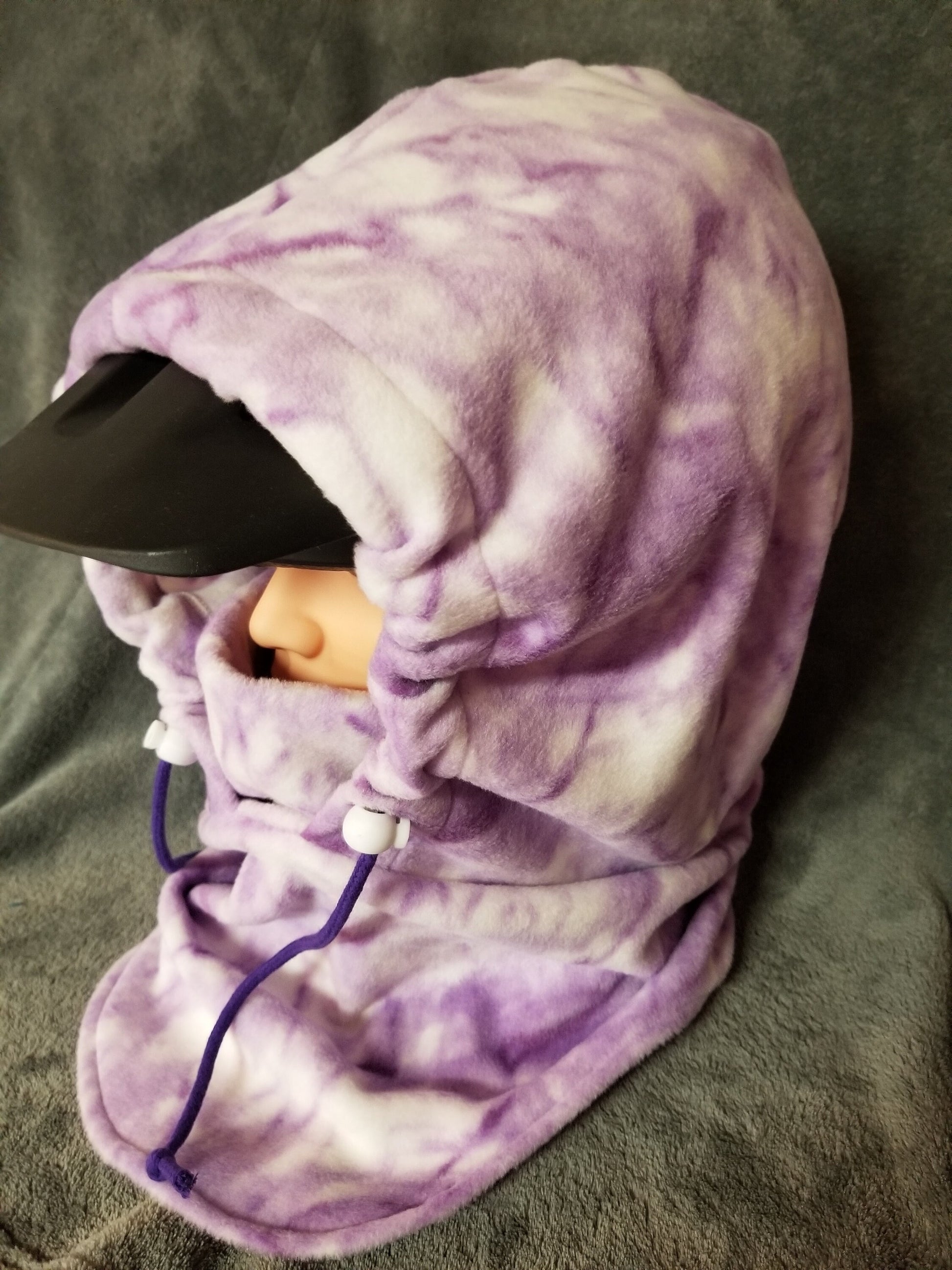 Purple Marble Print Anti Pill Fleece Extra Large Ski Helmet Cover